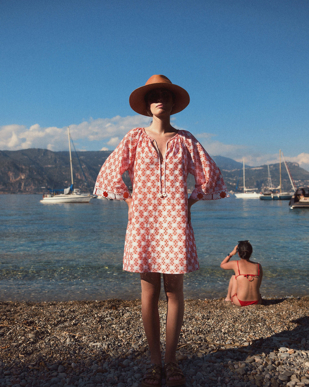 Oto Broderie Anglaise Cotton Mini Dress