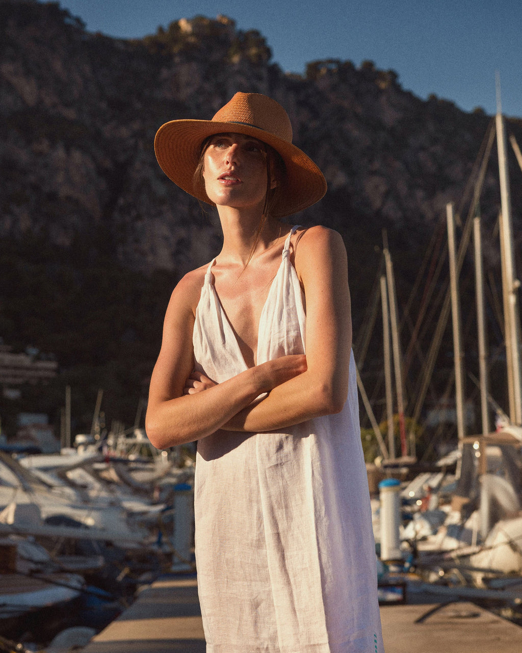Sabi Embroidered Linen Maxi Dress