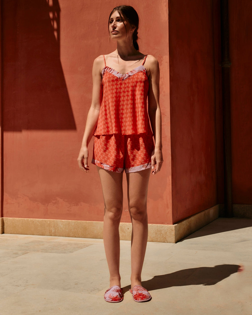 Kawa Mari Silk Hot Shorts Set