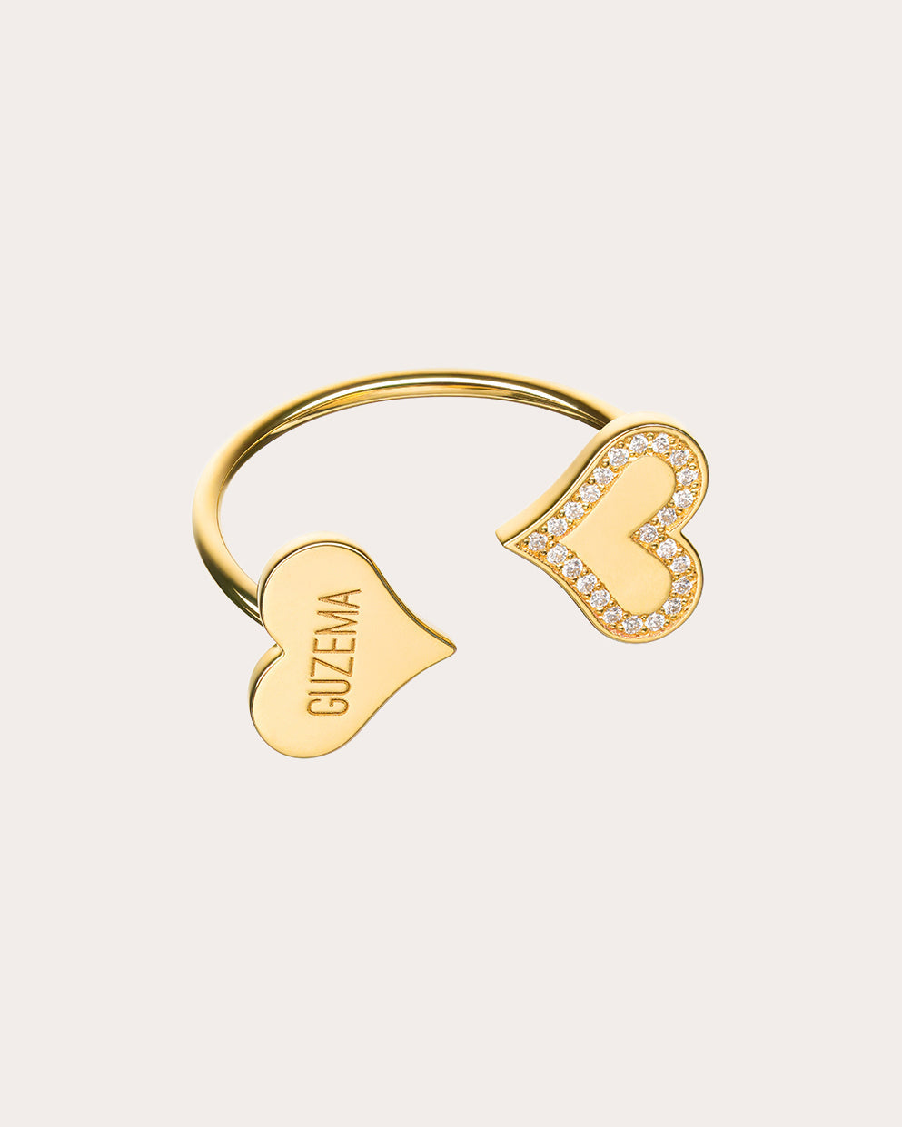 Diamond Outline Duo Heart Ring