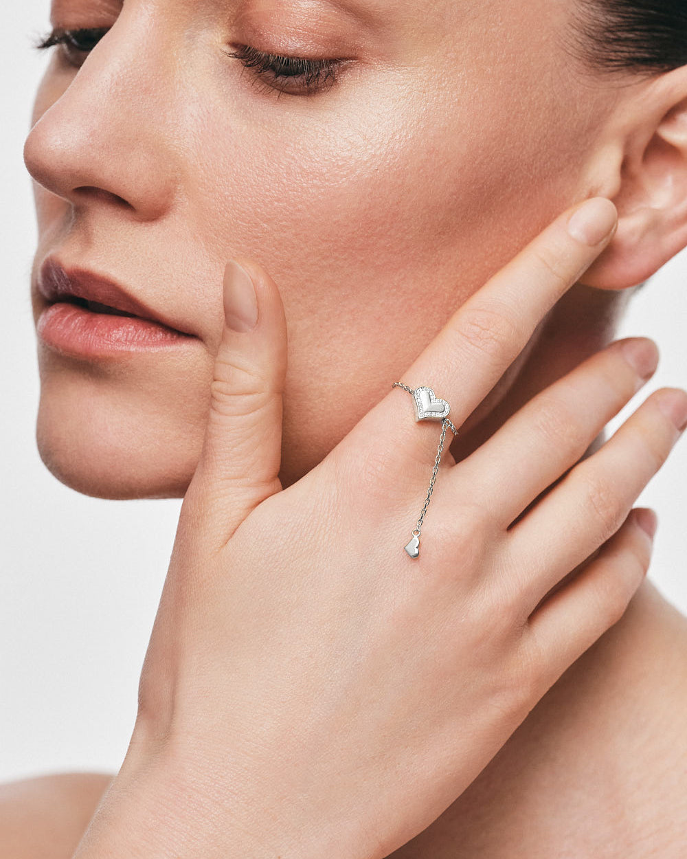 Diamond Outline Heart Transformer Ring