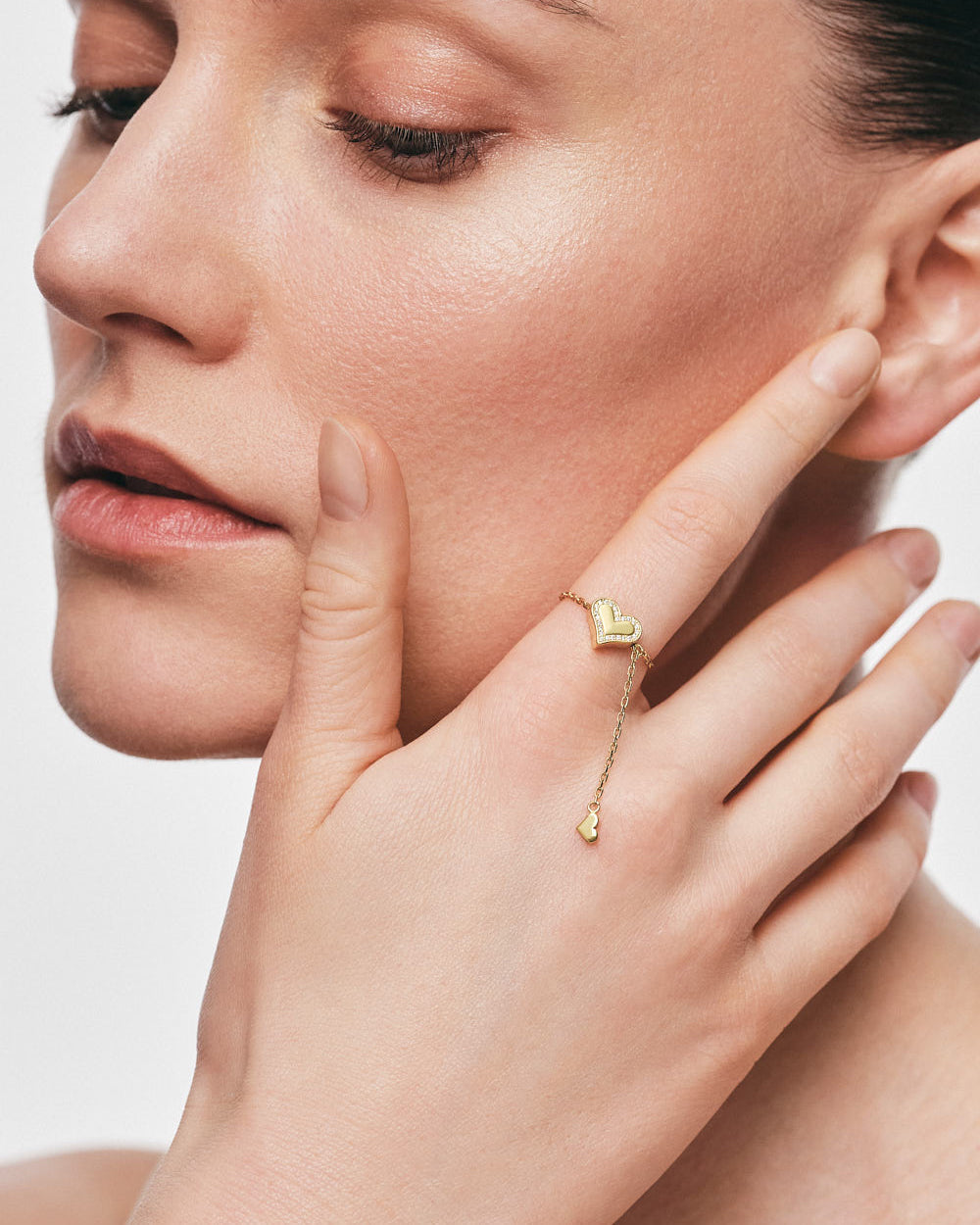 Diamond Outline Heart Transformer Ring