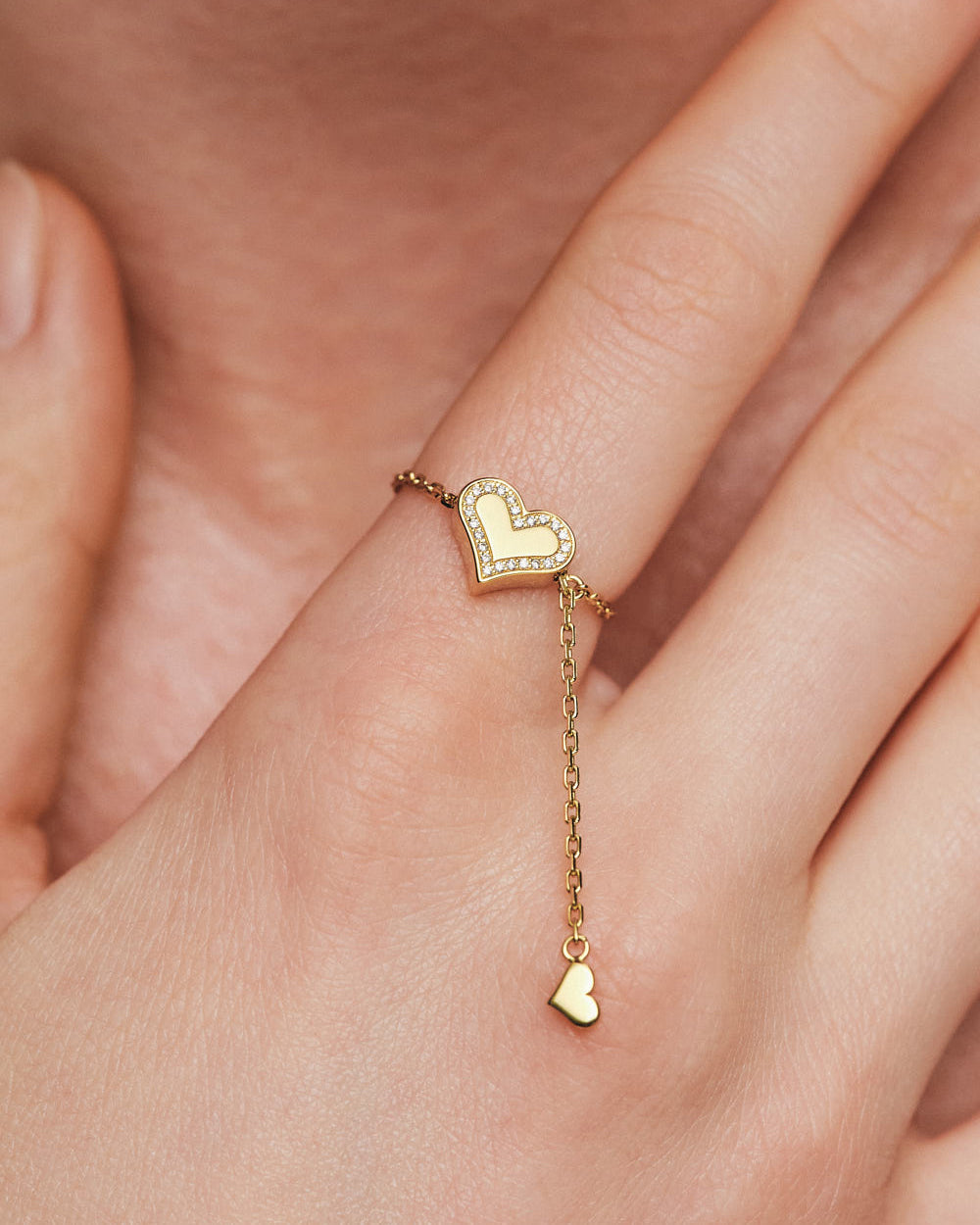 Diamond Outline Heart Transformer Ring
