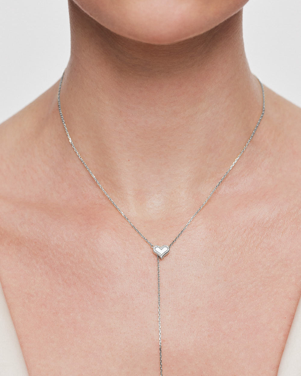 Diamond Outline Heart Transformer Necklace
