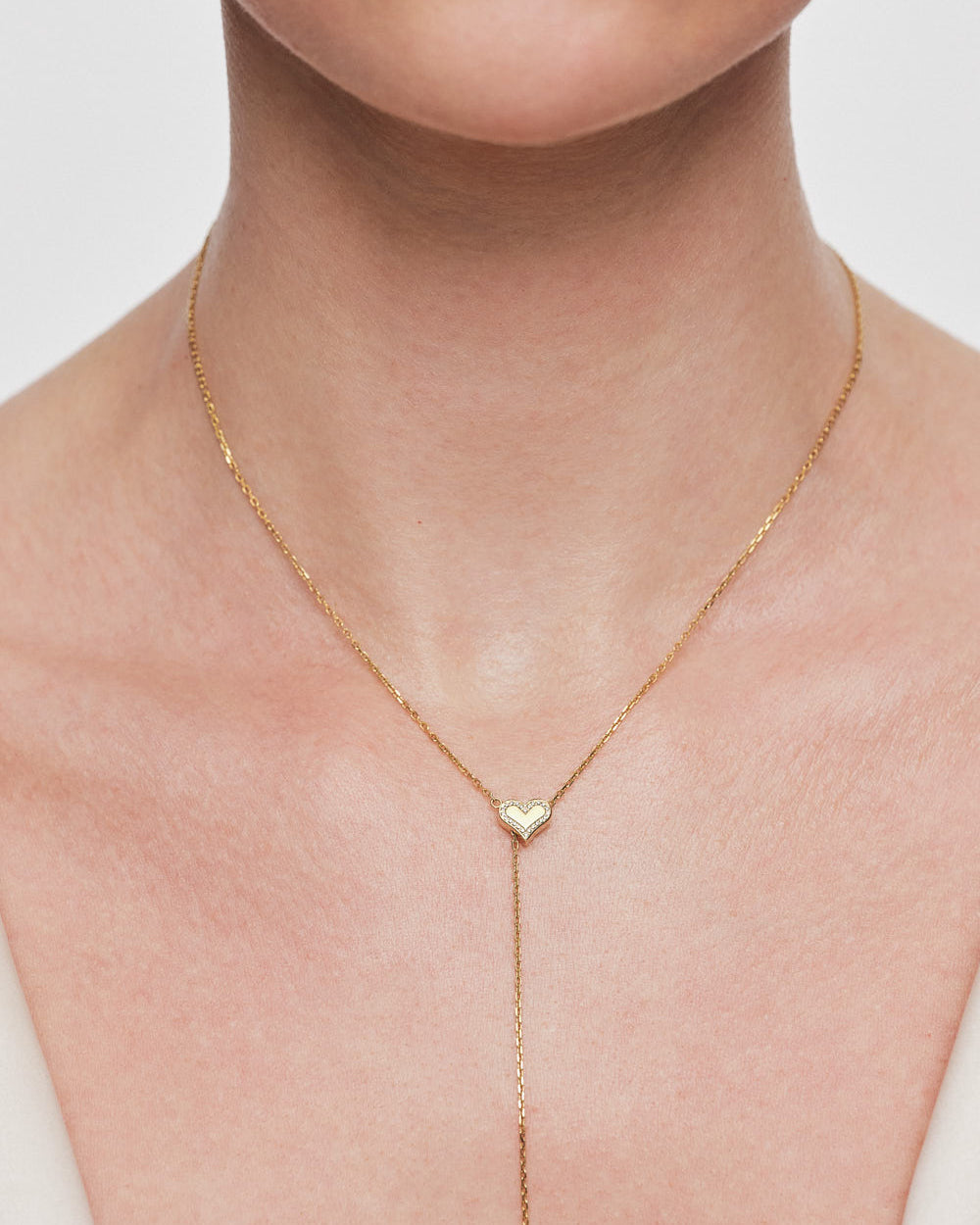 Diamond Outline Heart Transformer Necklace