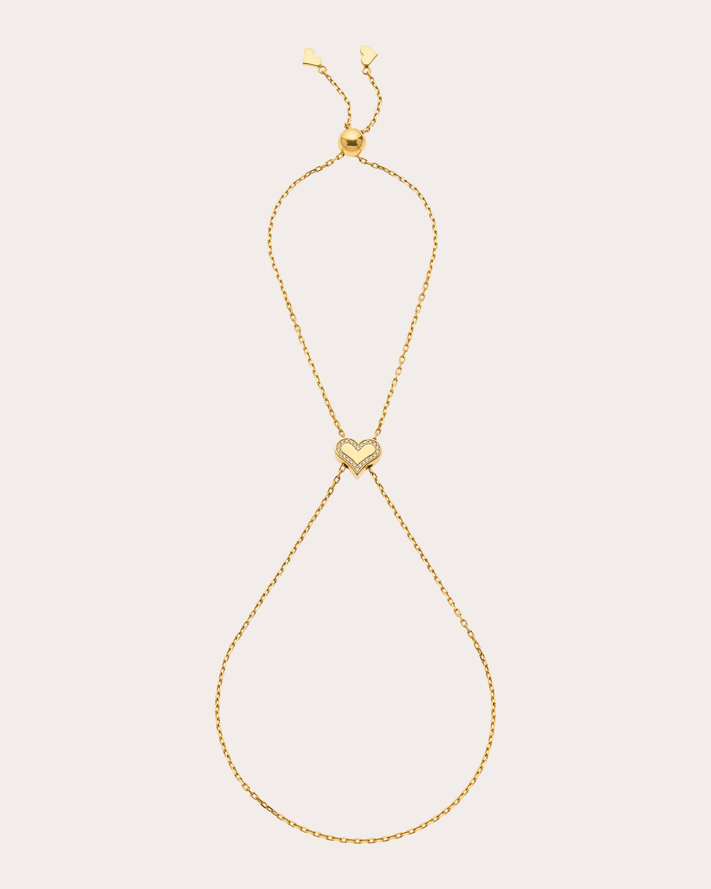 Diamond Outline Heart Chain Bracelet