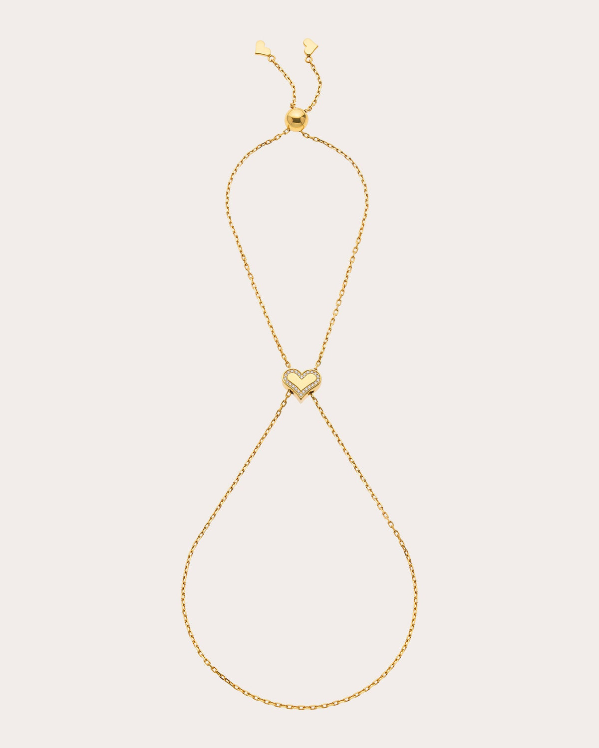 Diamond Outline Heart Chain Bracelet