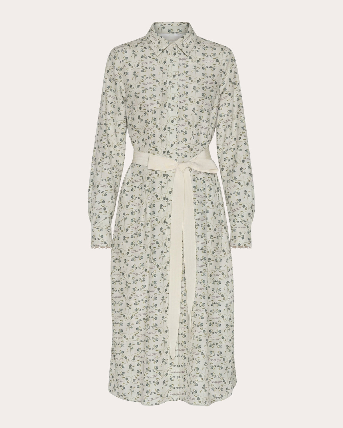 Meaning Floral Silk Poplin Midi Shirt Dress
