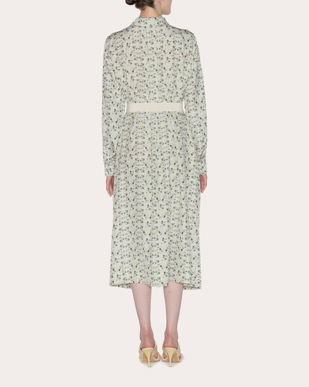 Meaning Floral Silk Poplin Midi Shirt Dress