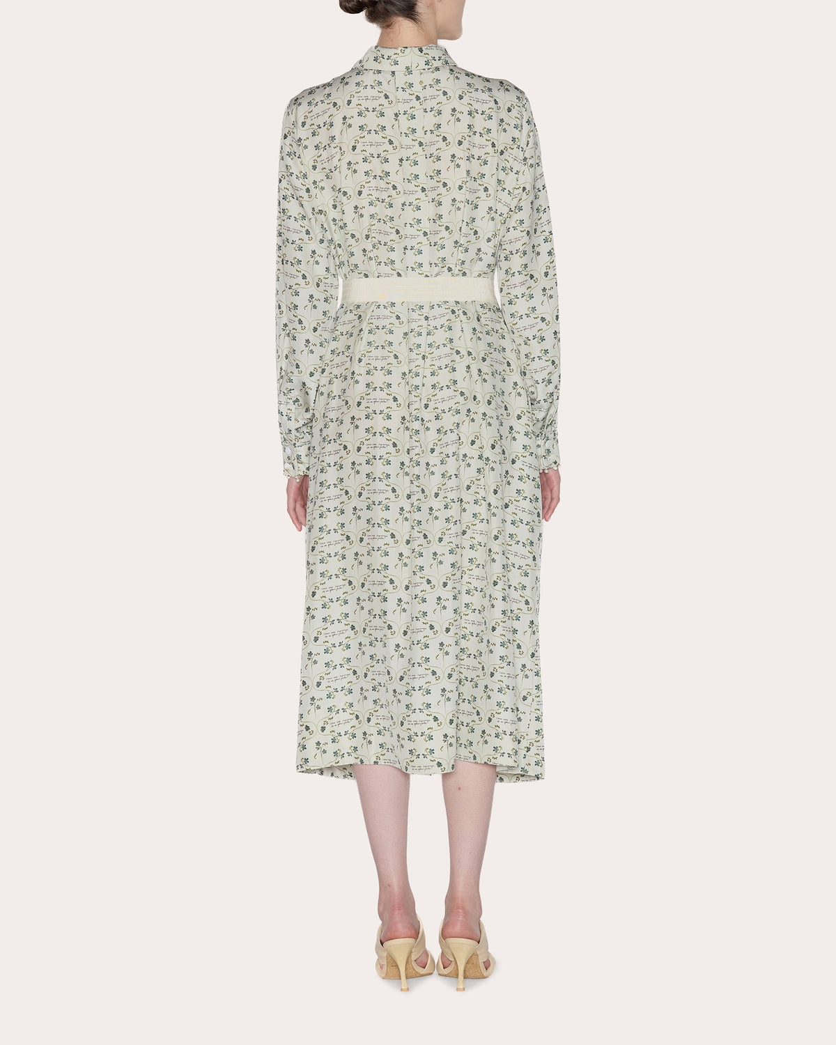 Meaning Floral Silk Poplin Midi Shirt Dress