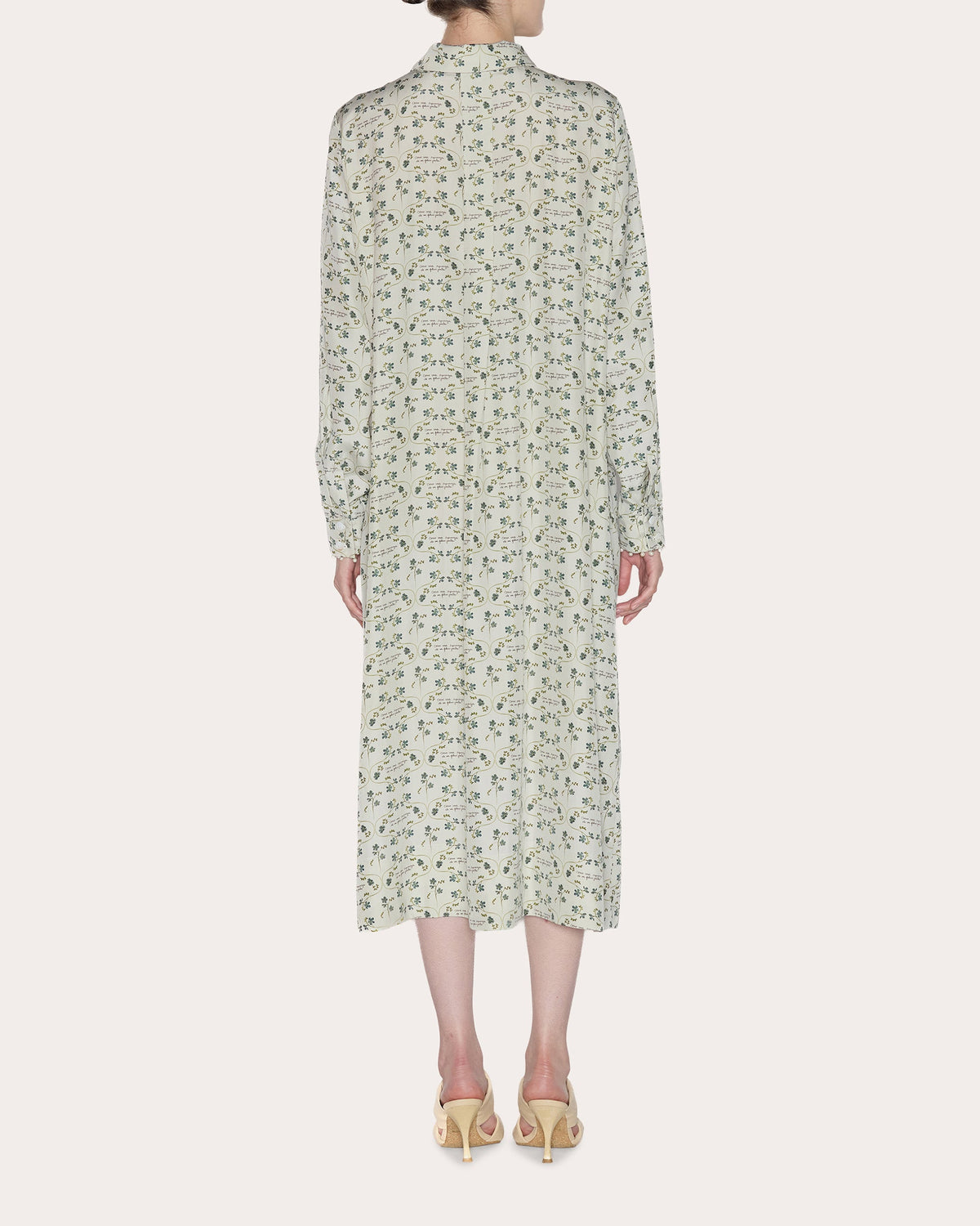 Meaning Floral Silk Poplin Midi Shirt Dress