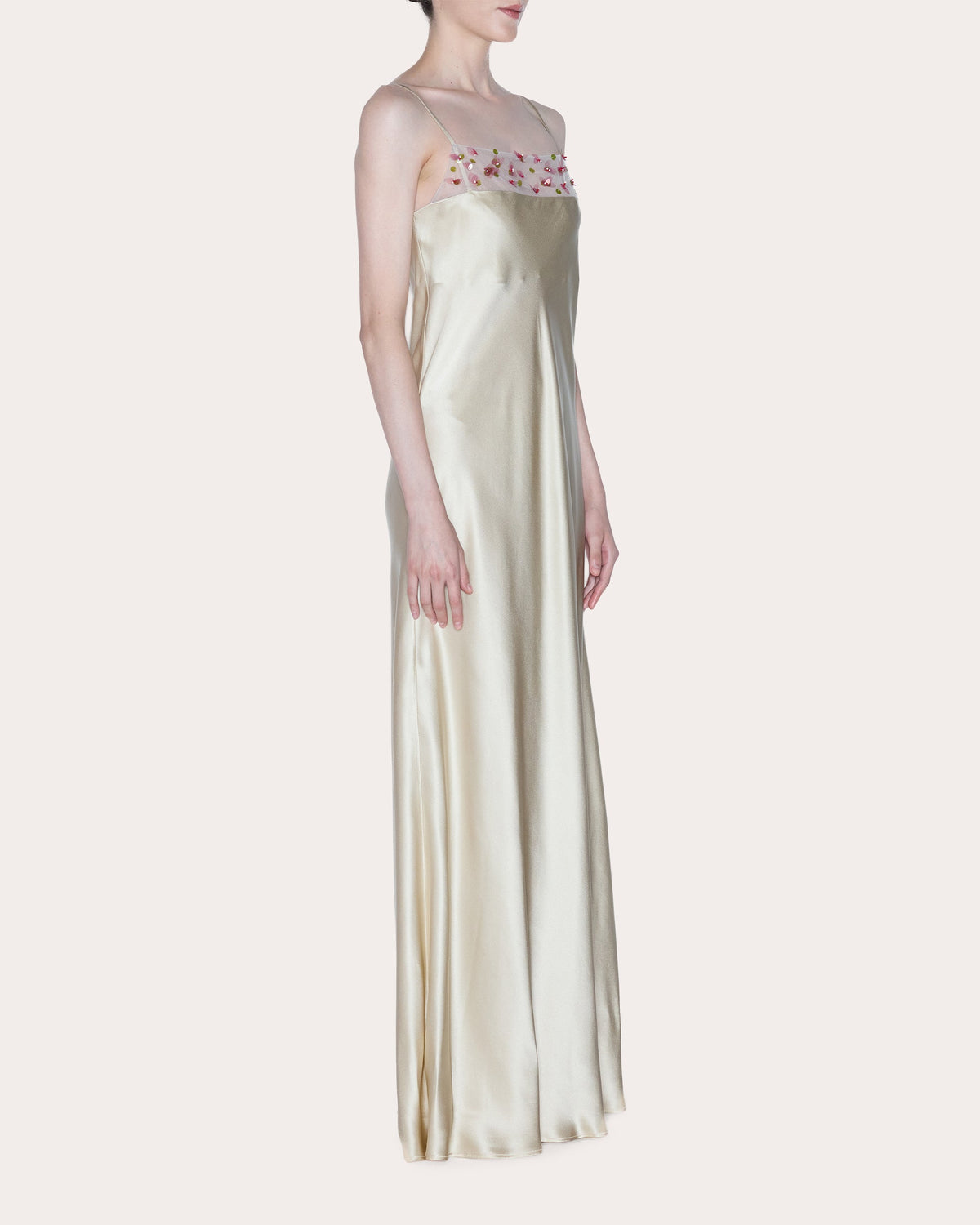 Eternal Beaded Tulle Silk Bias Gown