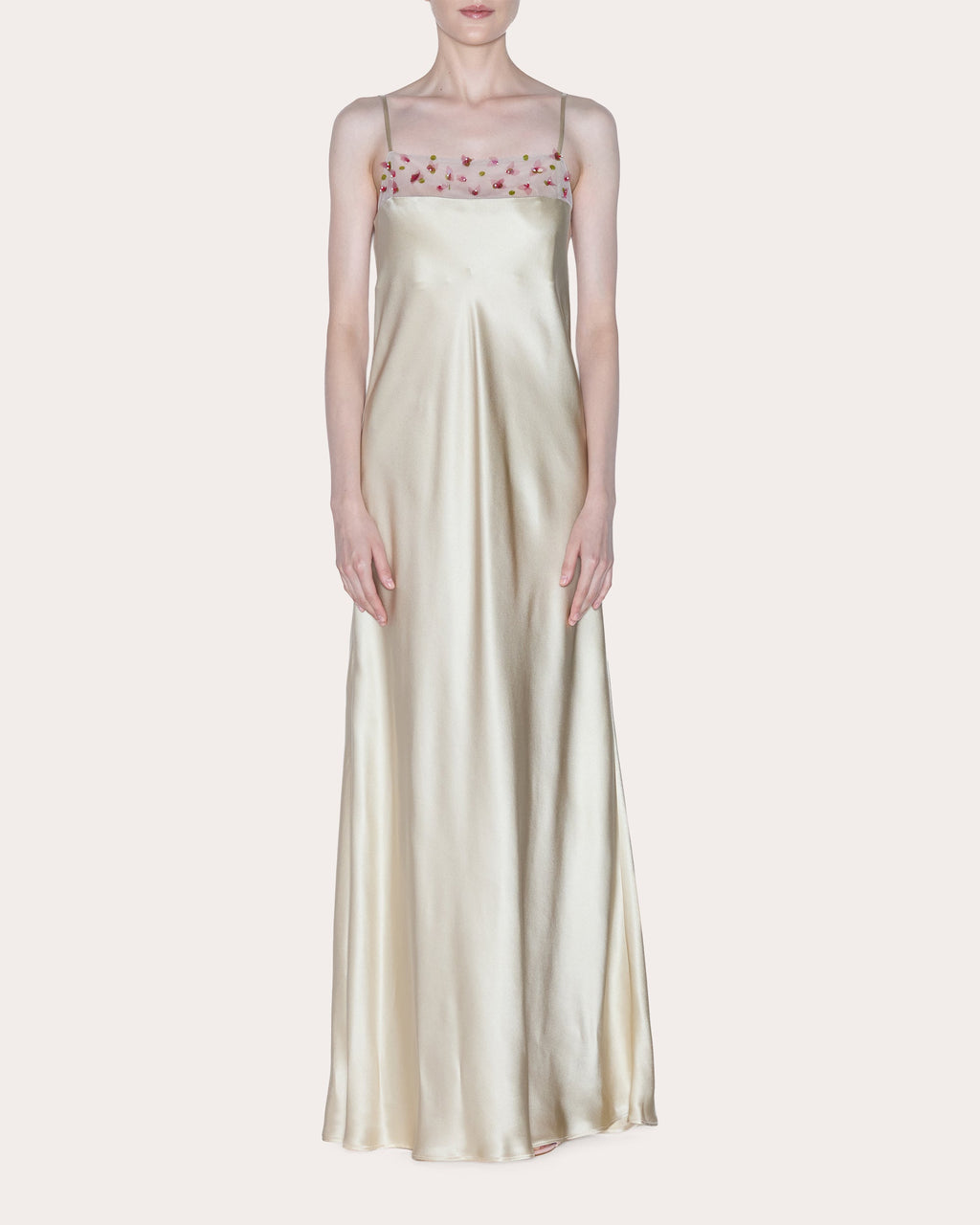 Eternal Beaded Tulle Silk Bias Gown