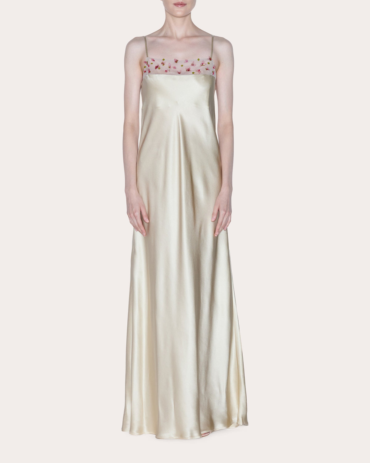 Eternal Beaded Tulle Silk Bias Gown