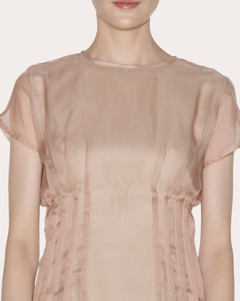 Essence Silk Organza Pleated Midi Dress