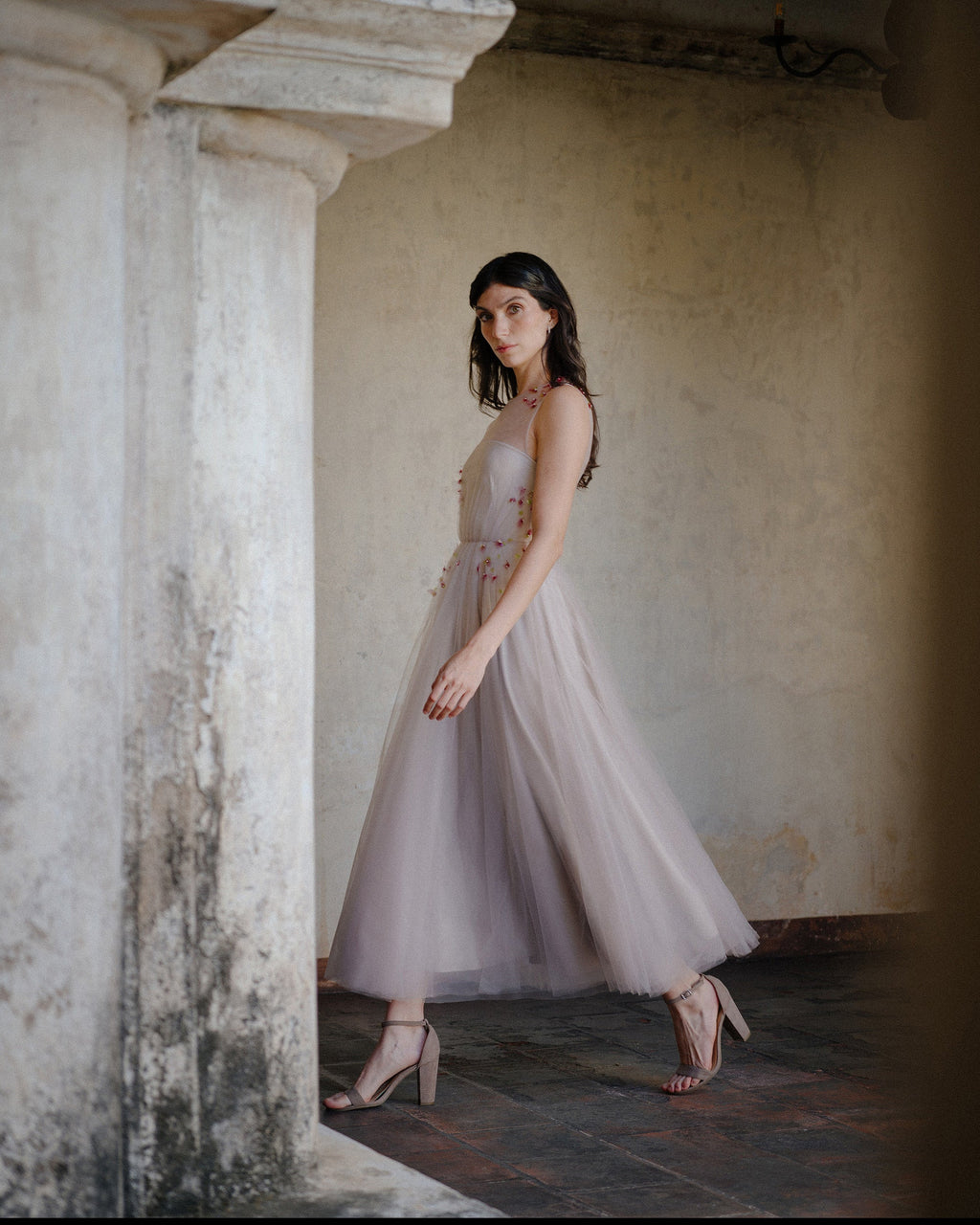 Embrace Beaded Tulle A-Line Gown