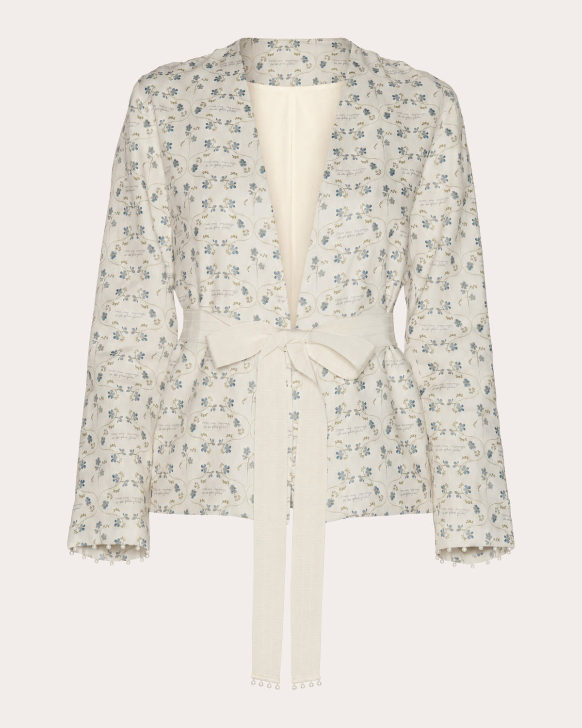 Heirloom Floral Linen Belted Blazer