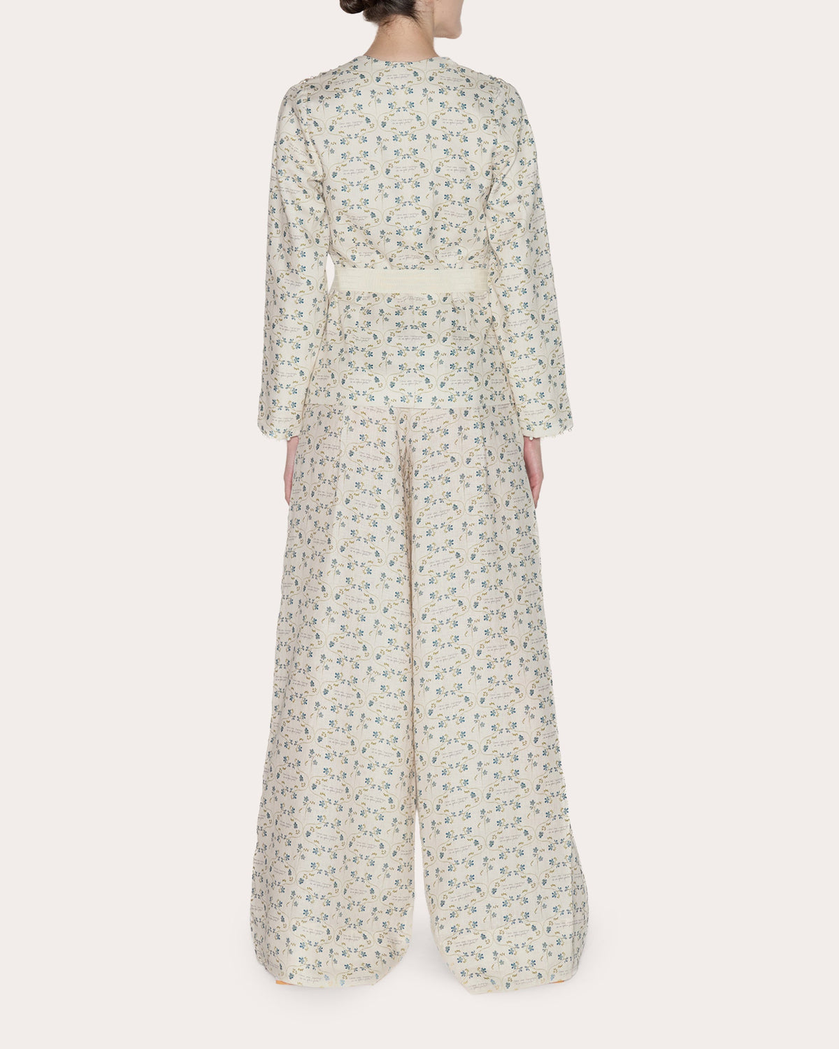 Heirloom Floral Linen Belted Blazer