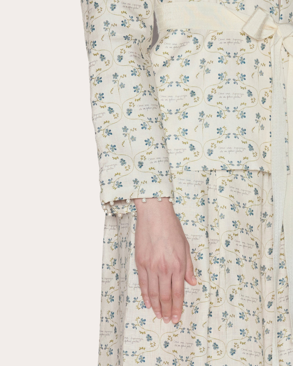 Heirloom Floral Linen Belted Blazer