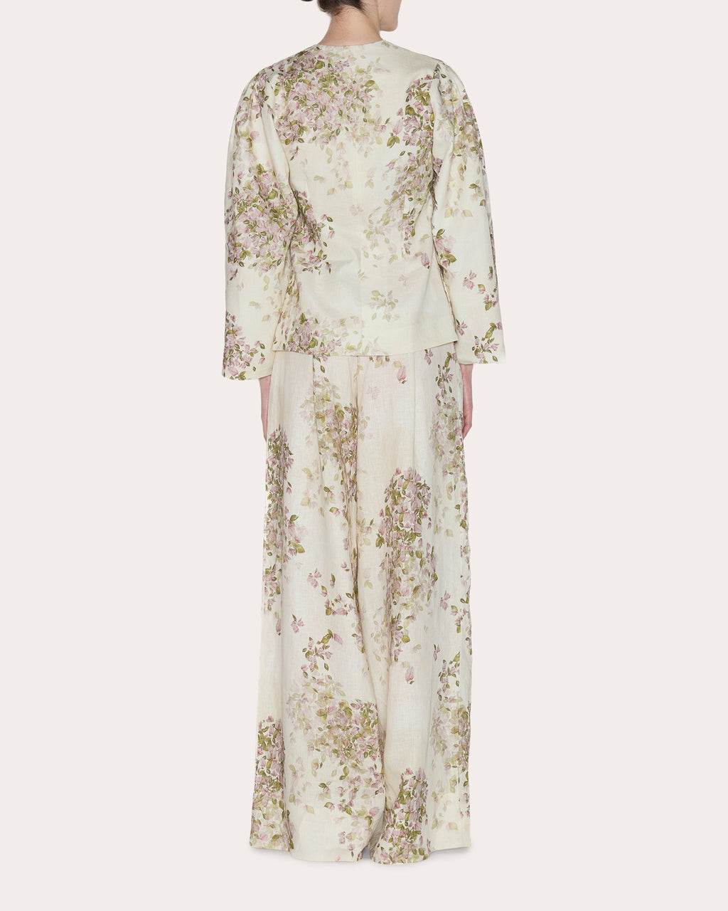 Transcend Floral Linen Pleated Blazer