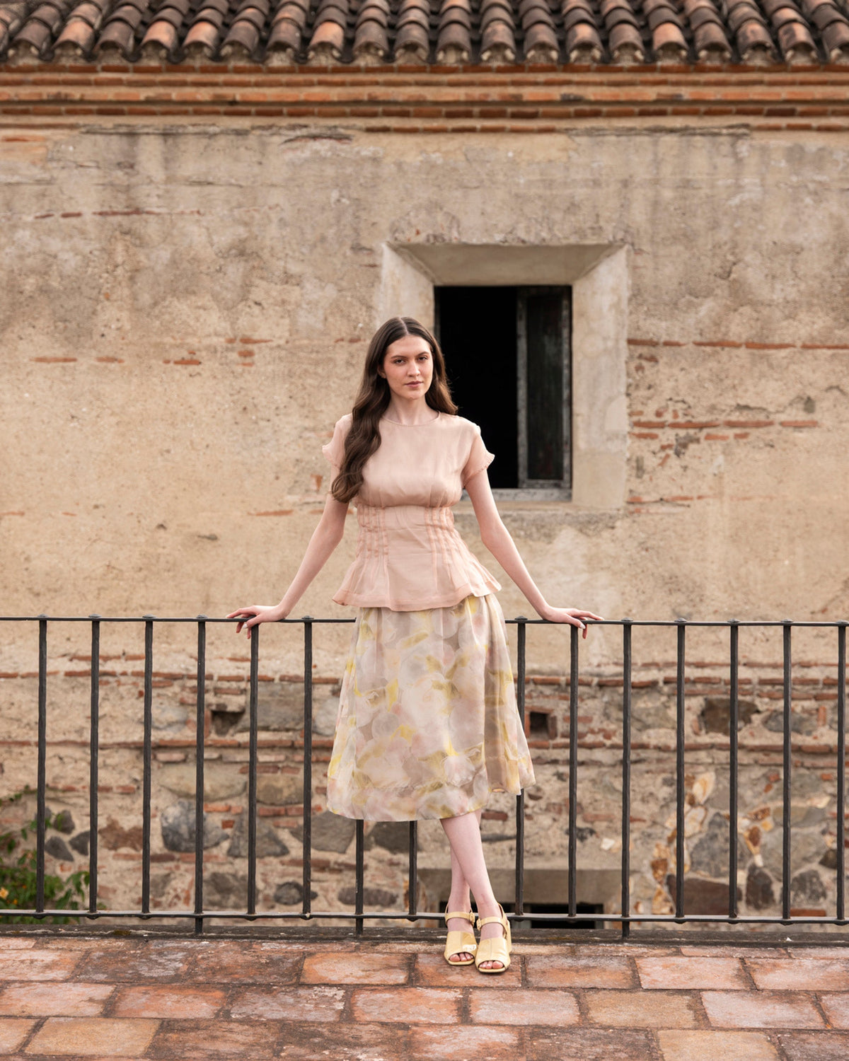 Essence Silk Organza Pleated Top