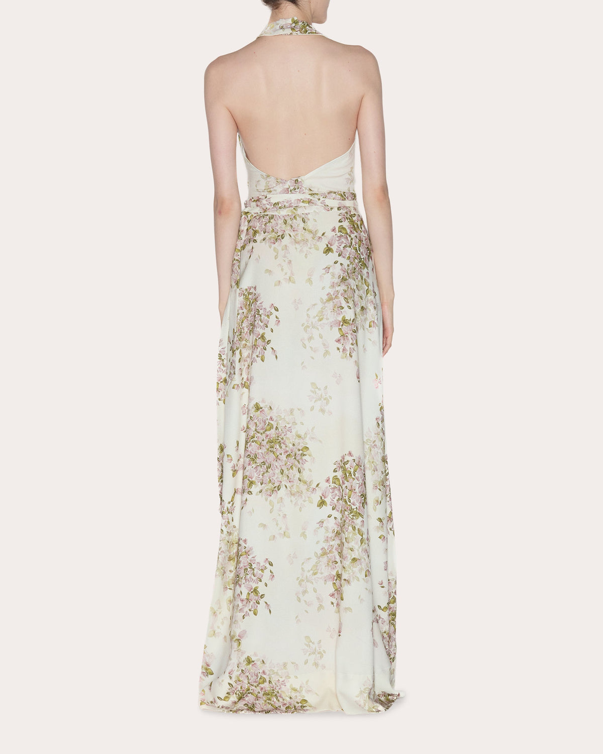 Presence Floral Crepe de Chine Halter Top