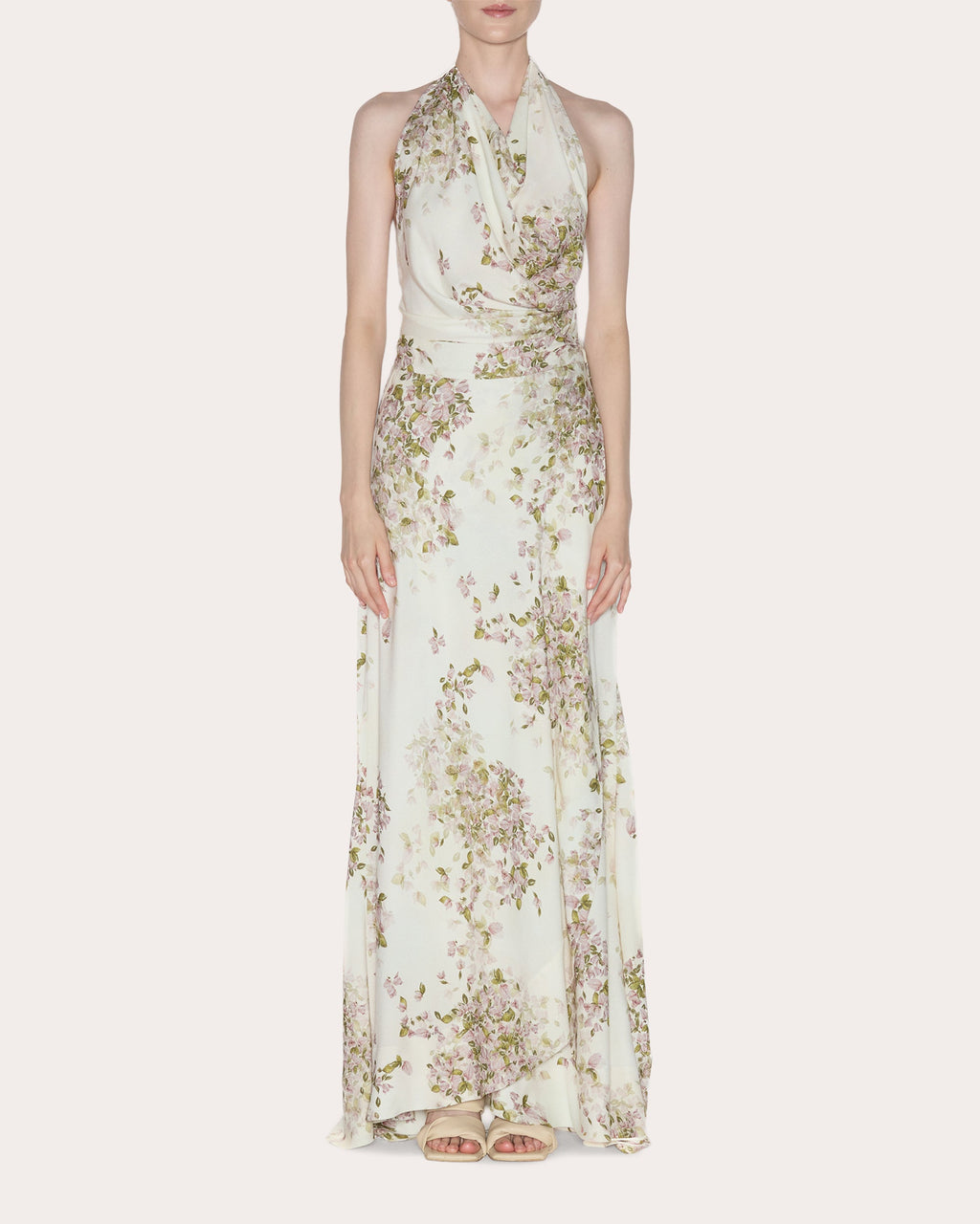 Presence Floral Crepe de Chine Halter Top