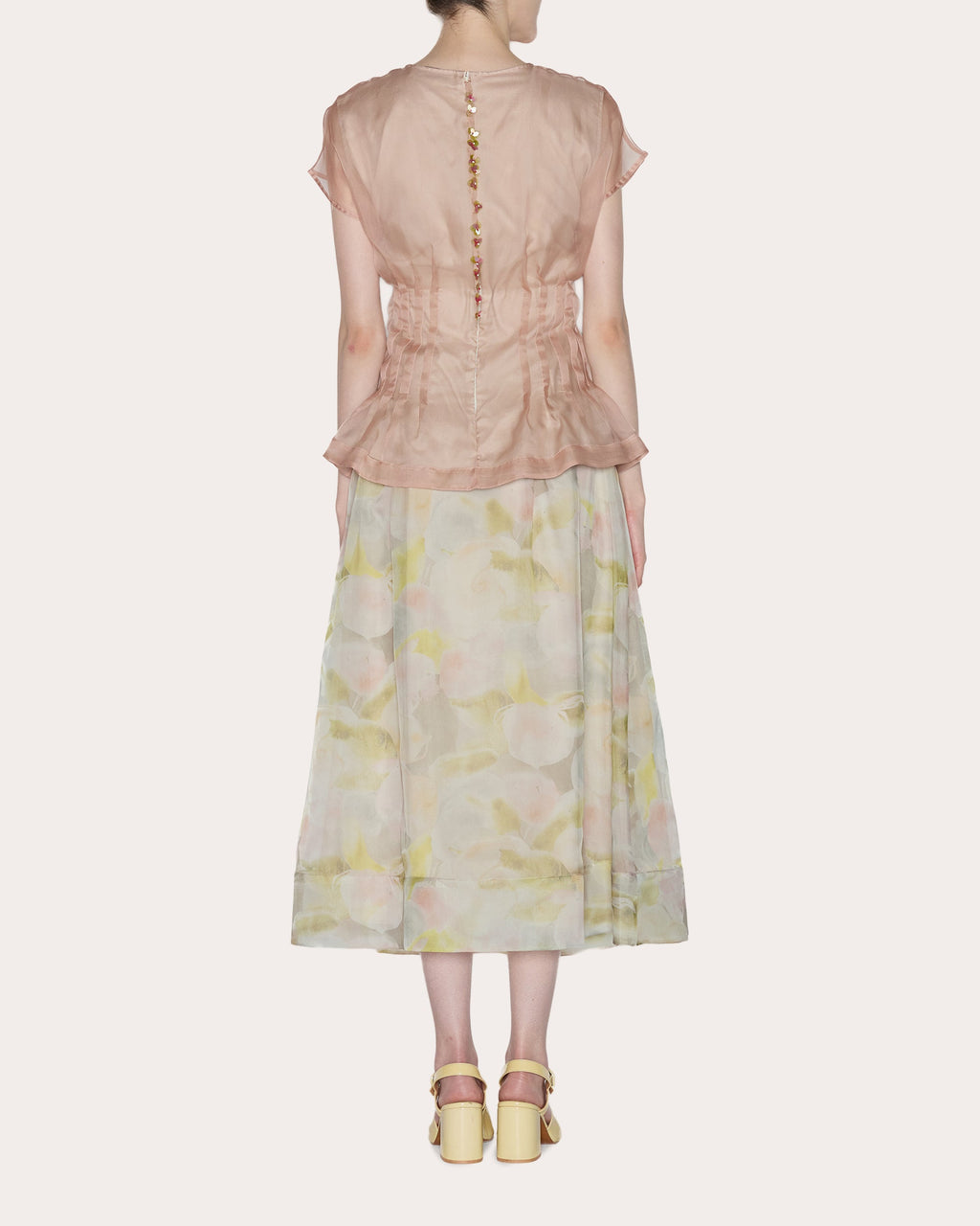 Essence Silk Organza Pleated Top