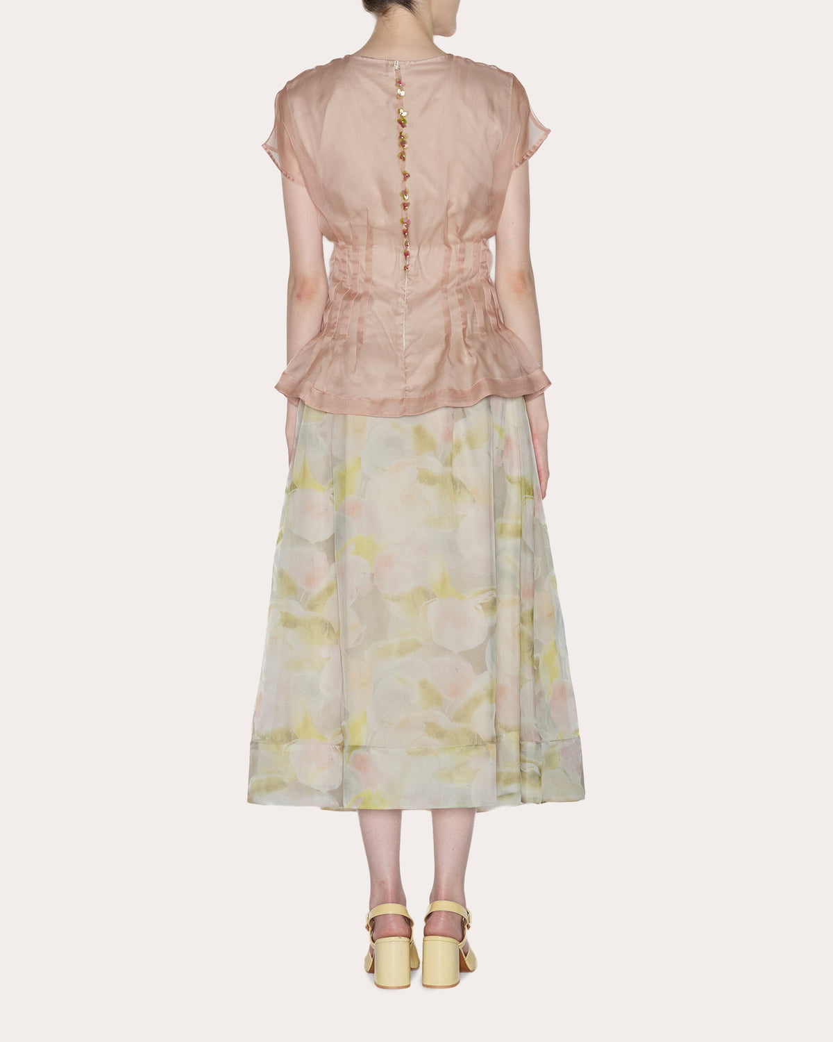 Essence Silk Organza Pleated Top