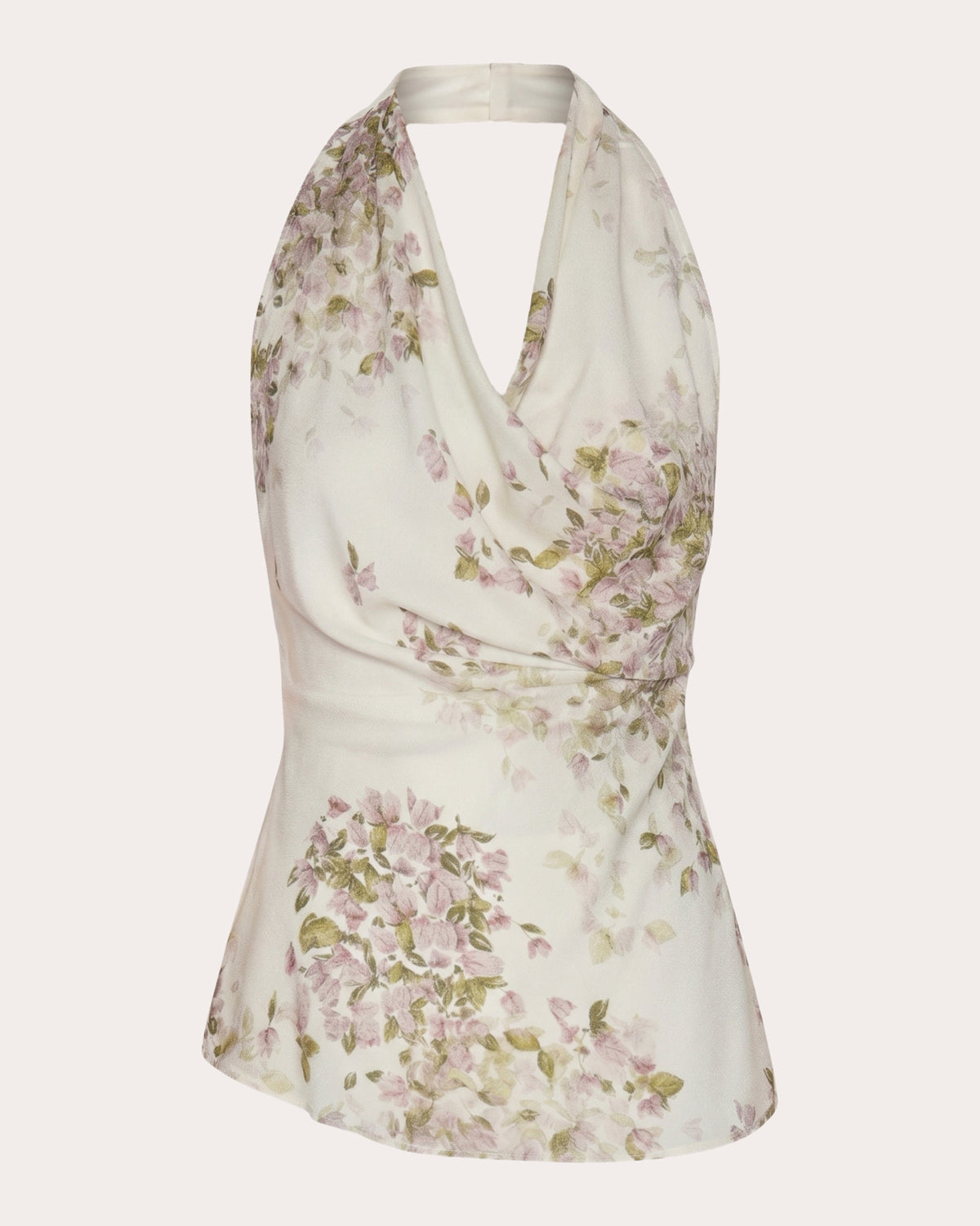 Presence Floral Crepe de Chine Halter Top