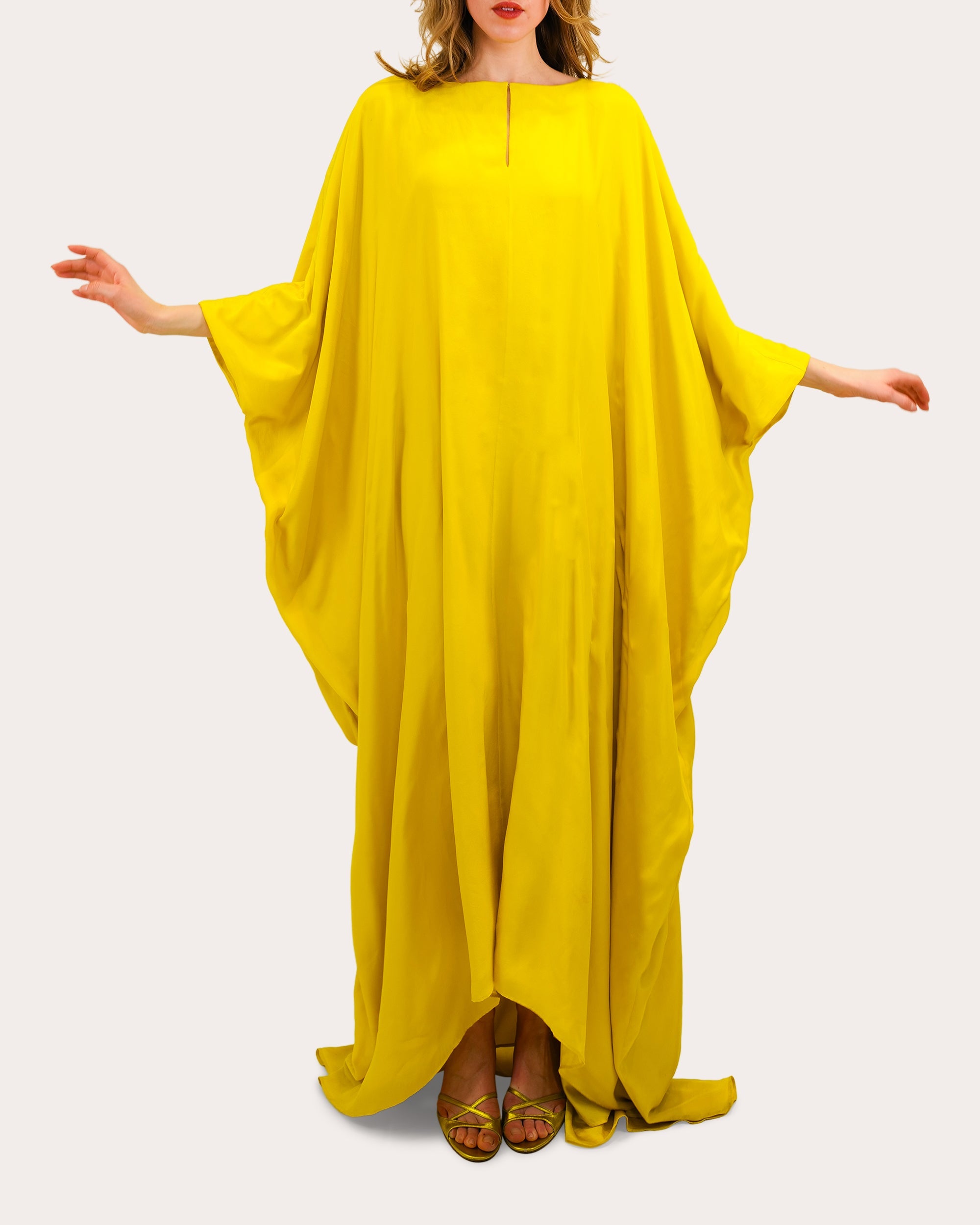 Lera Draped Silk Kaftan