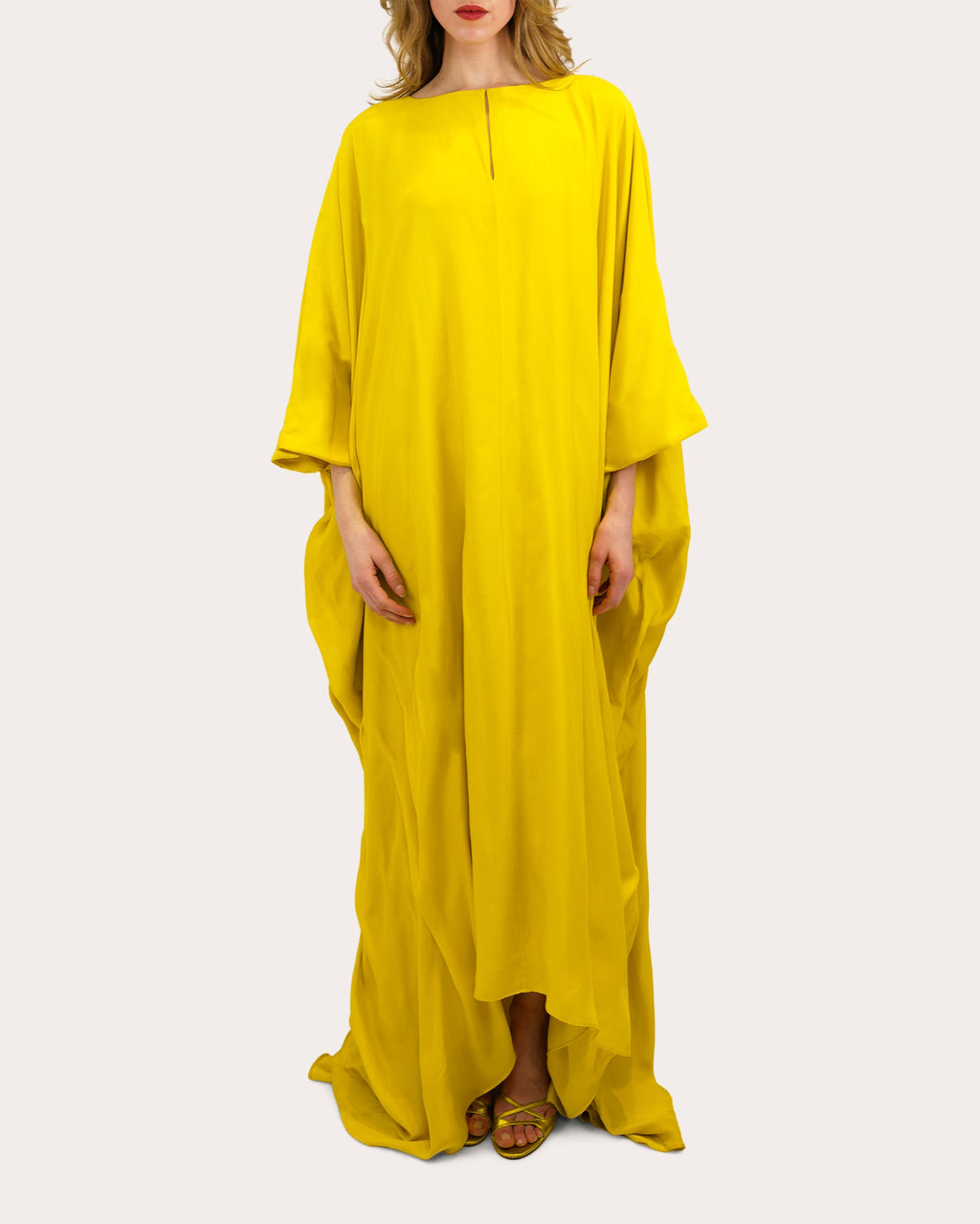 Lera Draped Silk Kaftan