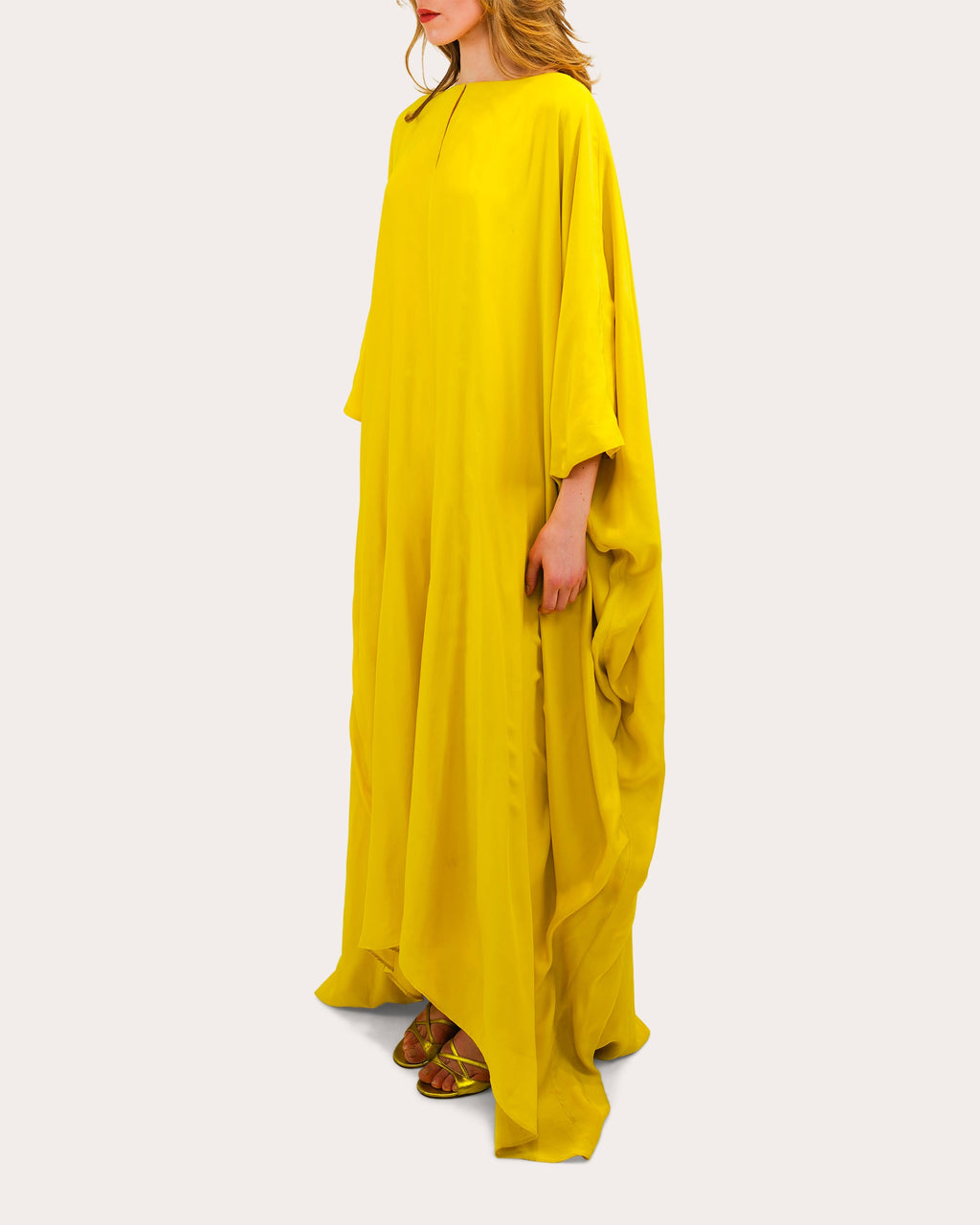 Lera Draped Silk Kaftan