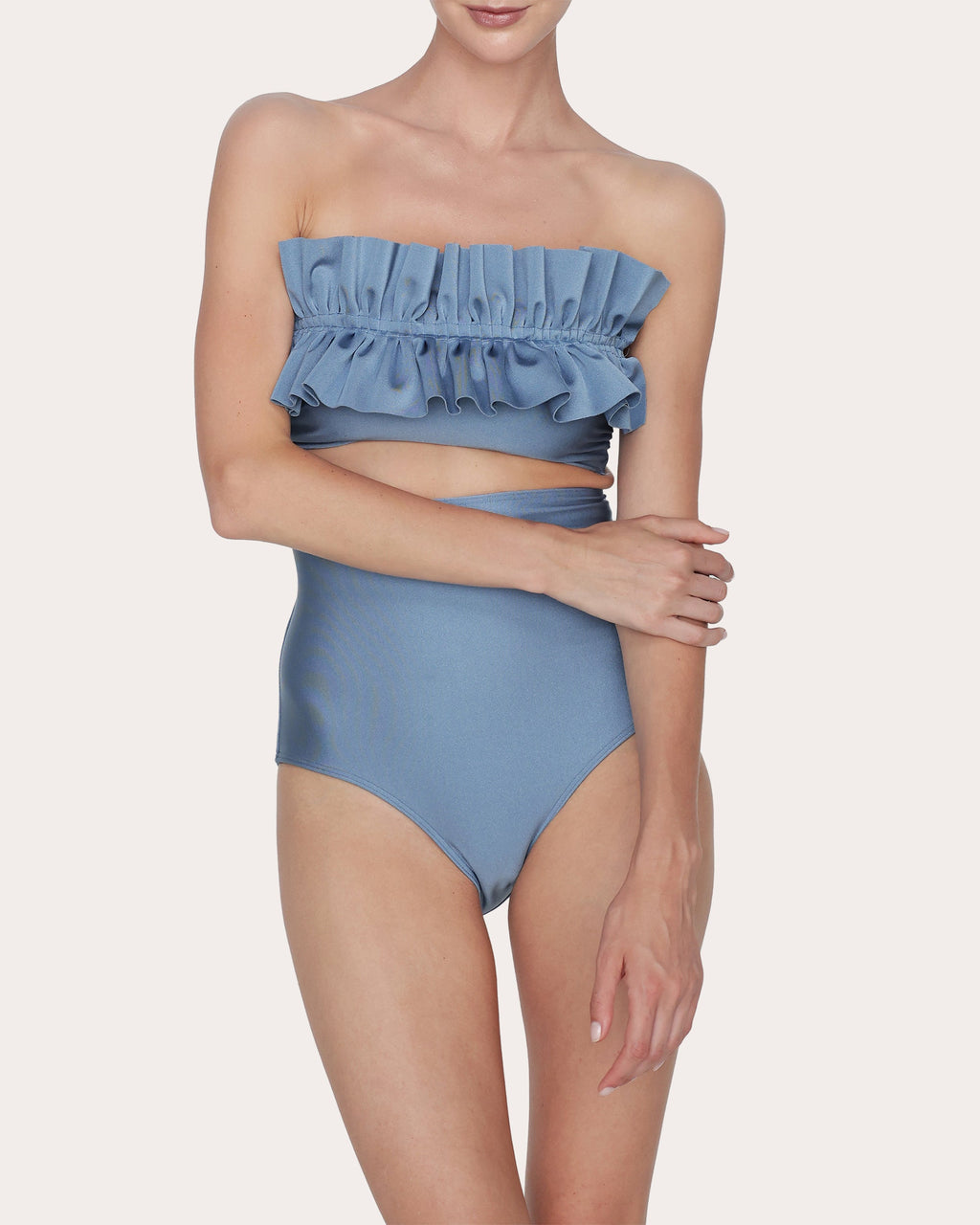 Nath Ruffle Bandeau Bikini Top