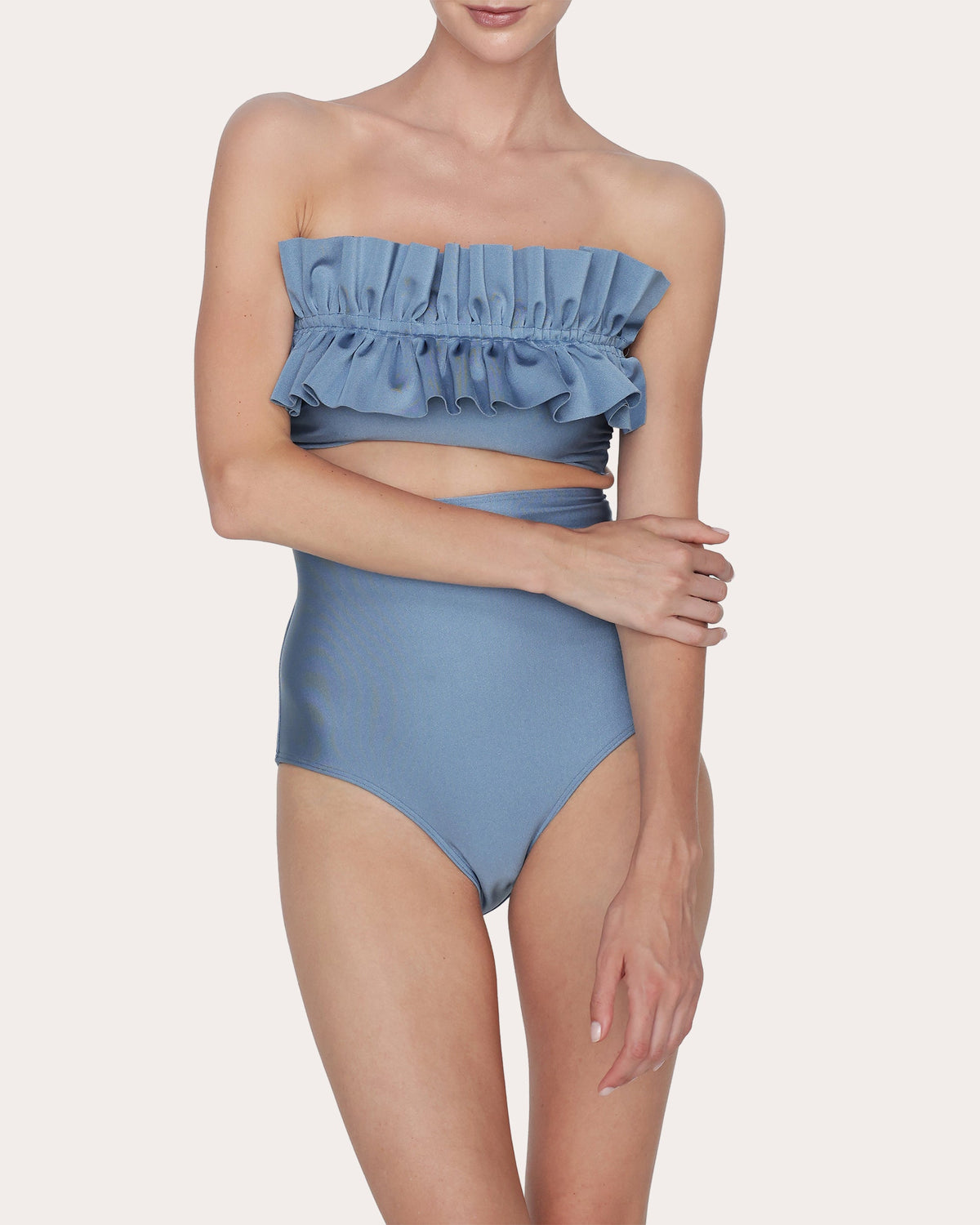 Nath Ruffle Bandeau Bikini Top