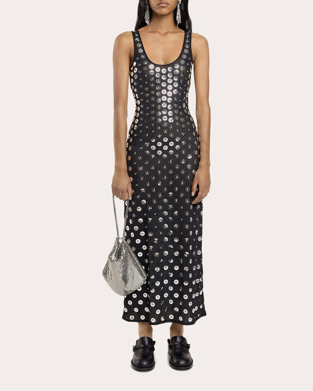 Smocked Printed Crepe Maxi Dress