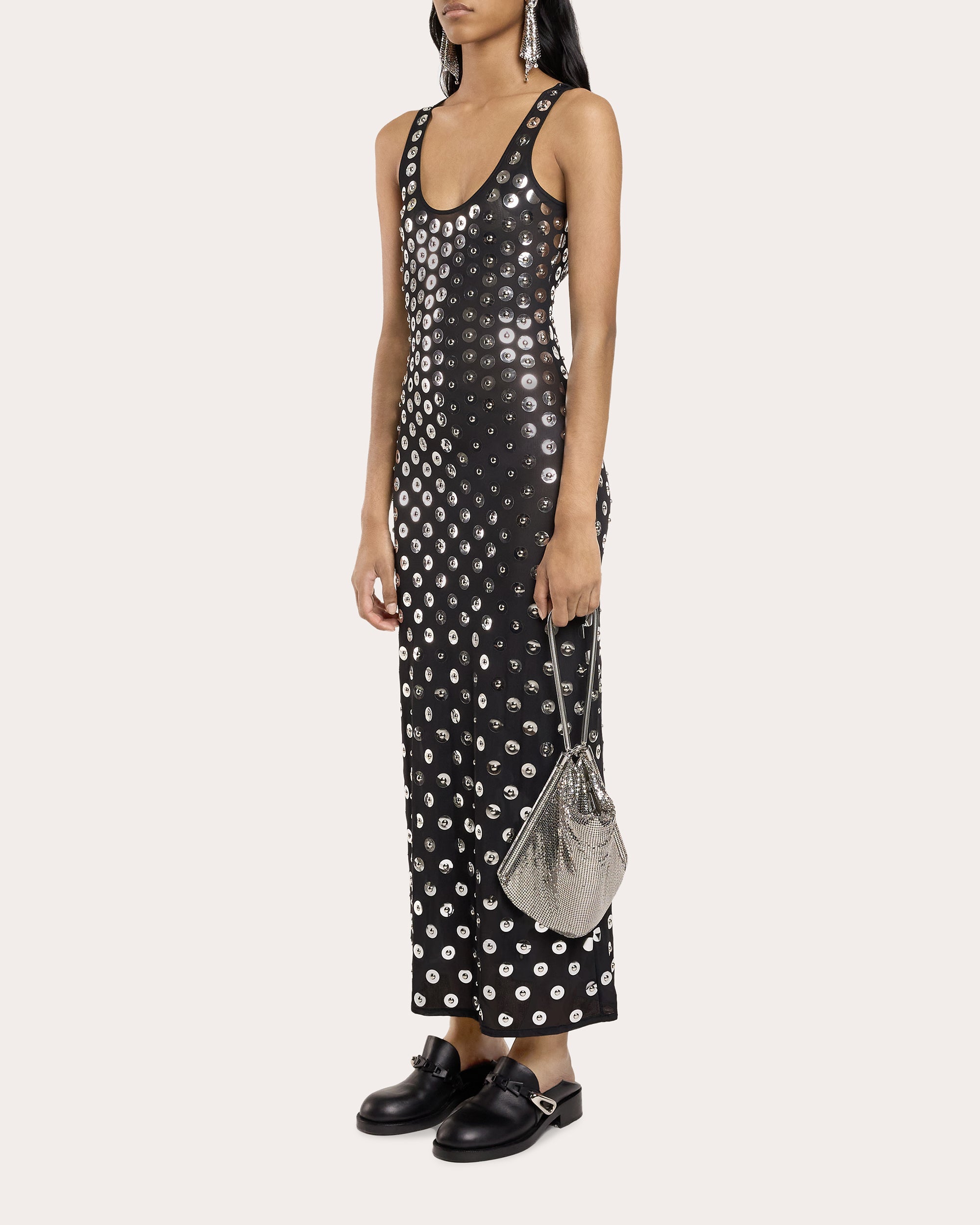 Smocked Printed Crepe Maxi Dress