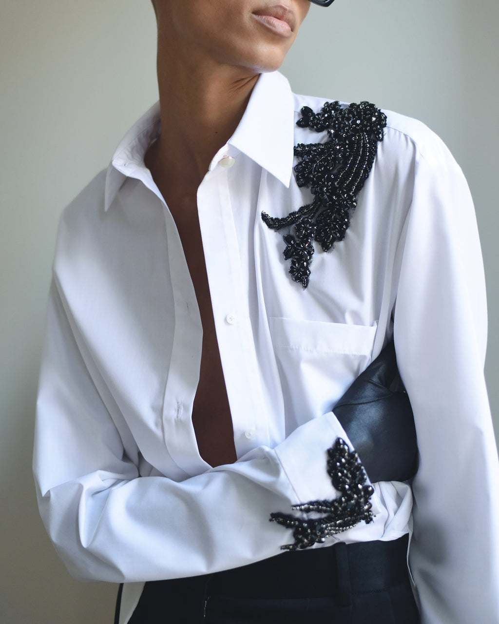Milo Embellished Stretch-Cotton Shirt