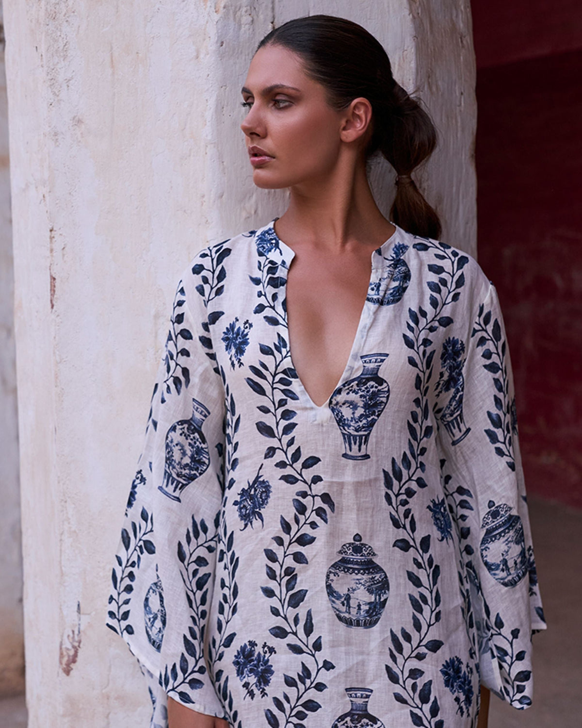 Dynastie Royale Linen Maxi Kaftan