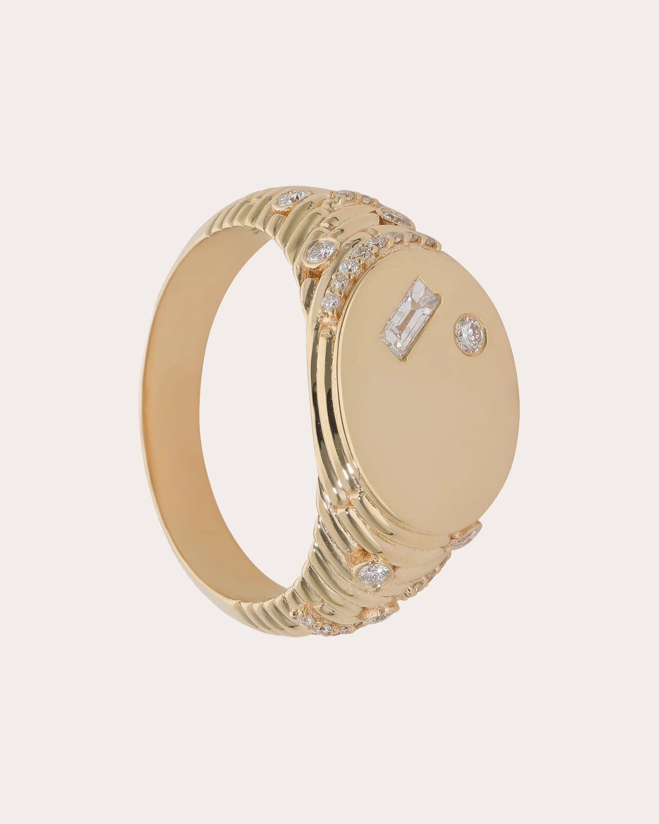 Diamond & 14k Gold Ethereal Signet Ring