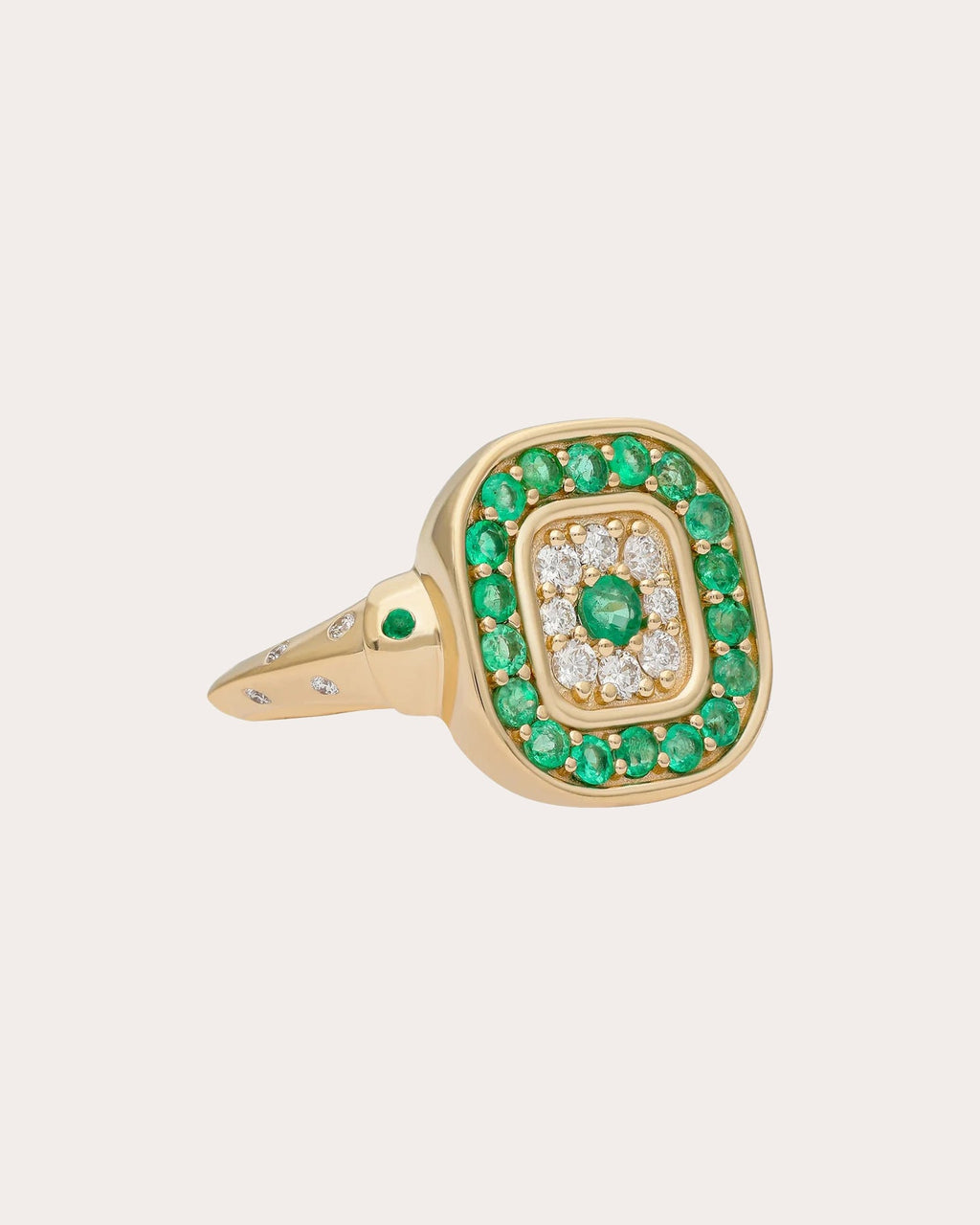 Emerald & Diamond 14k Gold Pillow Talk Ring