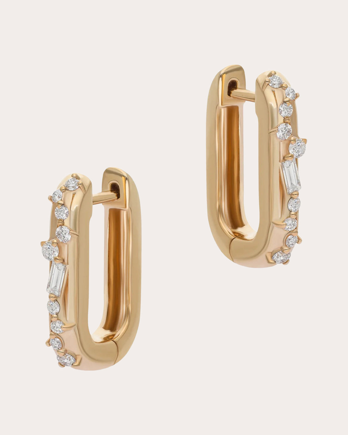 Diamond & 14k Gold Rivulet Reflections Huggie Earrings