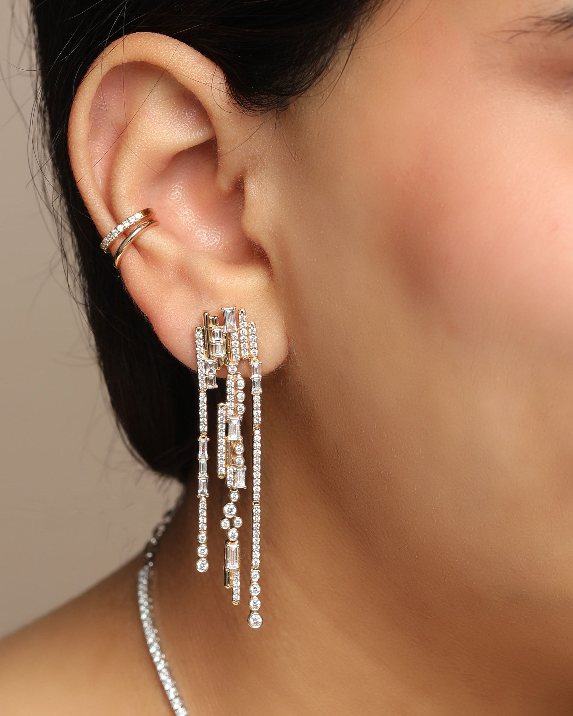 Diamond & 14k Gold Ethereal Glam Drop Earrings