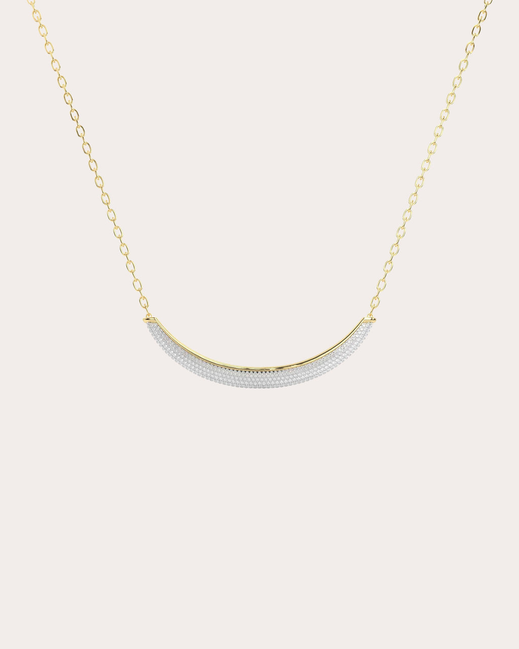 Diamond & 18k Gold Luna Pavé Bar Necklace