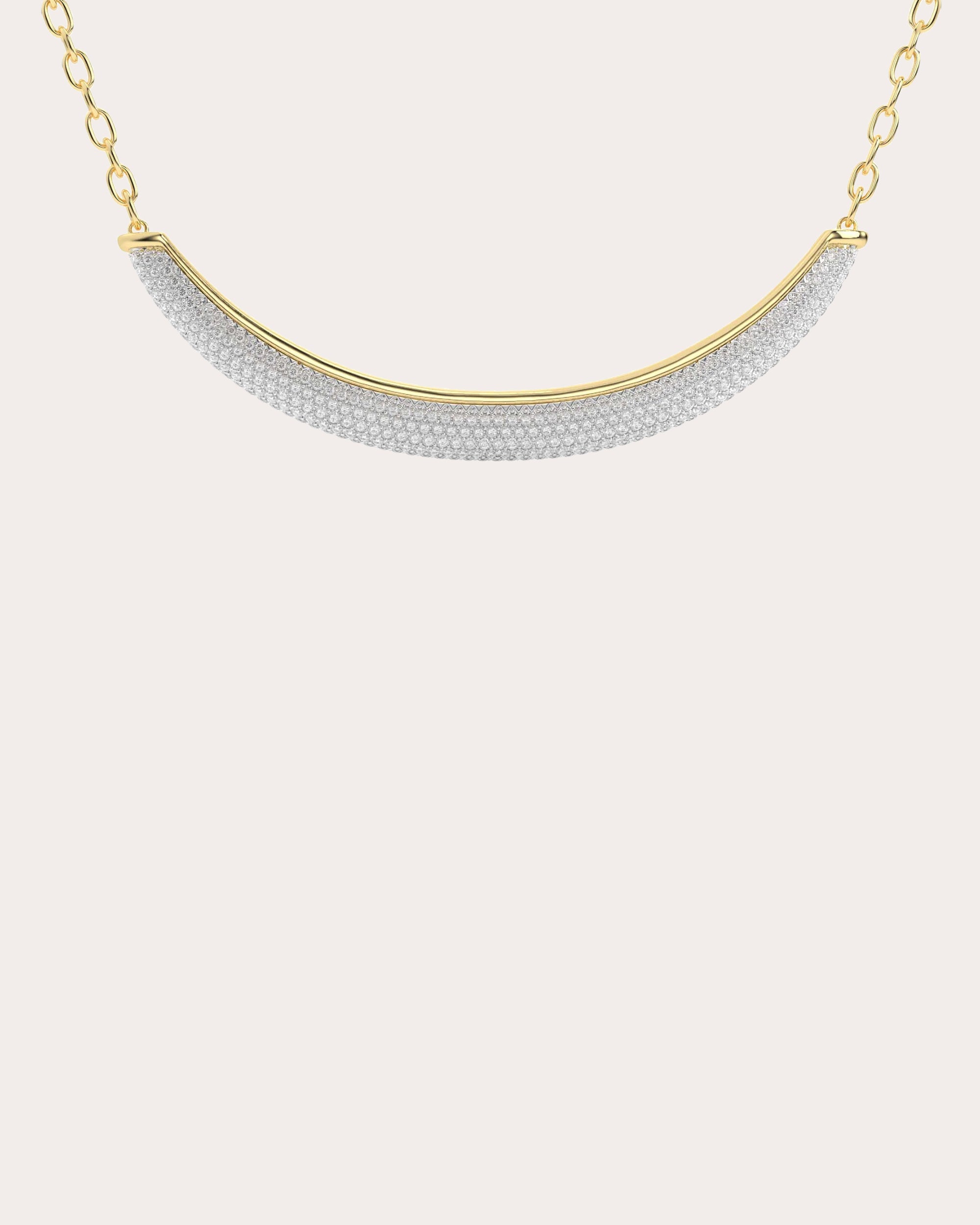 Diamond & 18k Gold Luna Pavé Bar Necklace