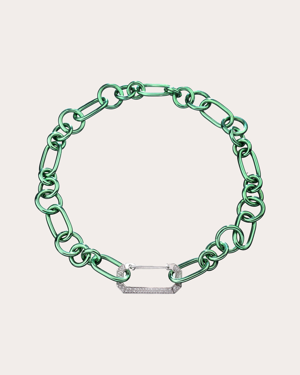 Diamond & 18k White Gold Lucy Painted Chain Necklace