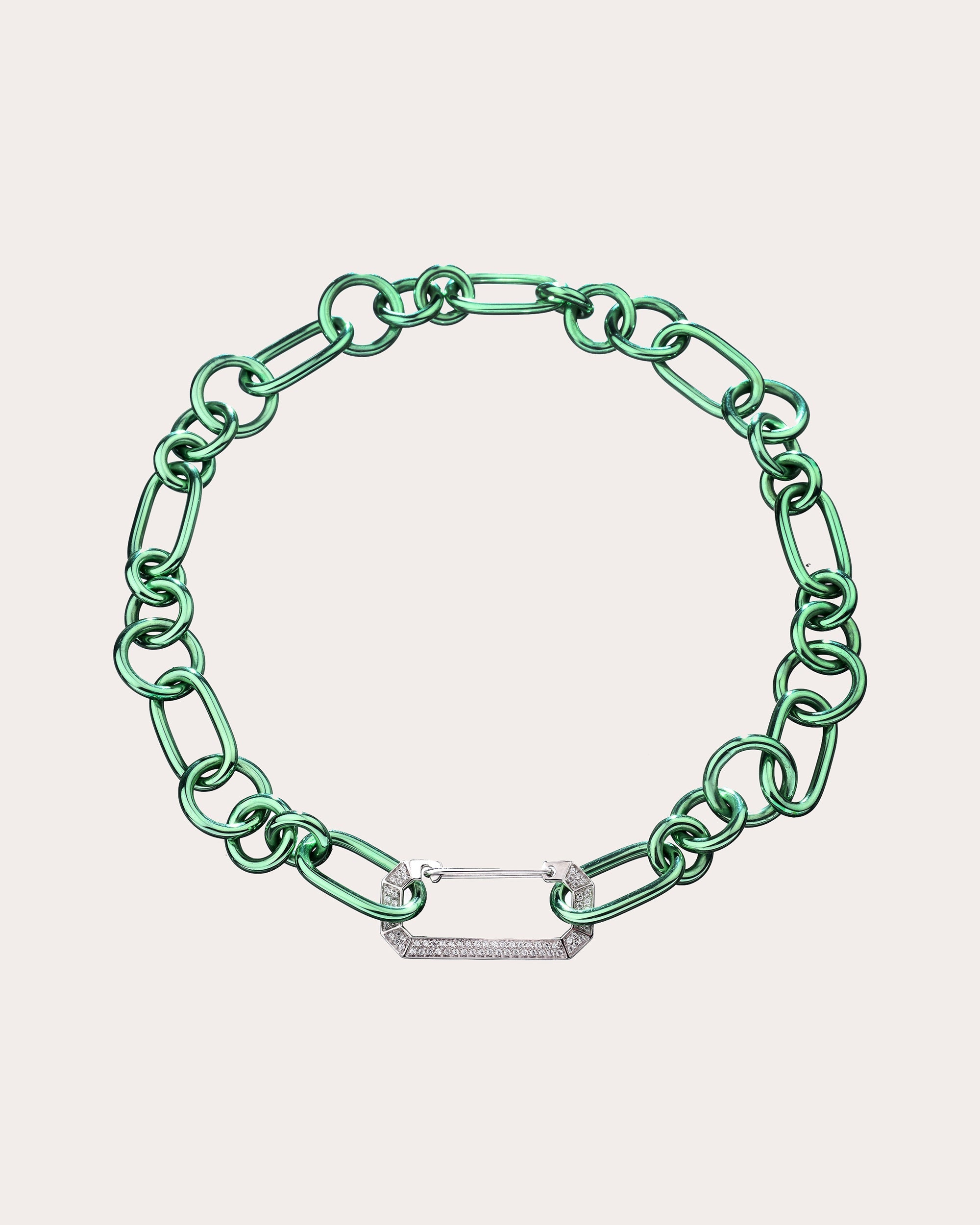 Diamond & 18k White Gold Lucy Painted Chain Necklace
