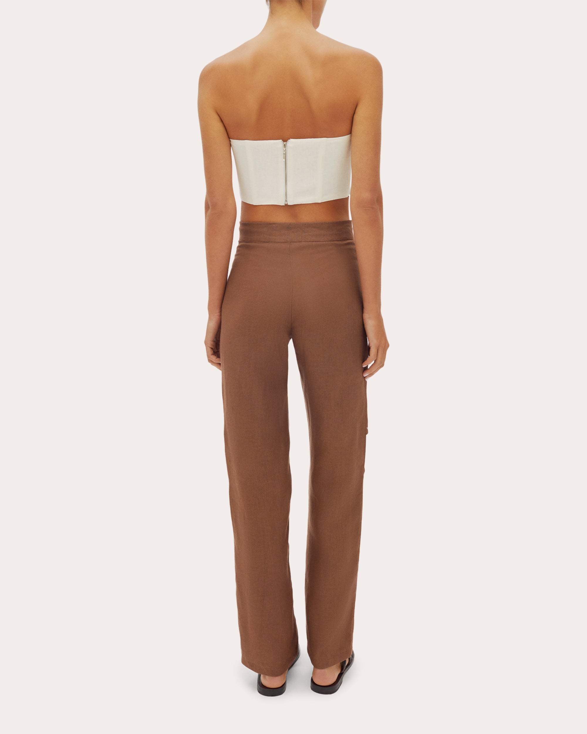 Asher Embroidered Cutout Linen Pants