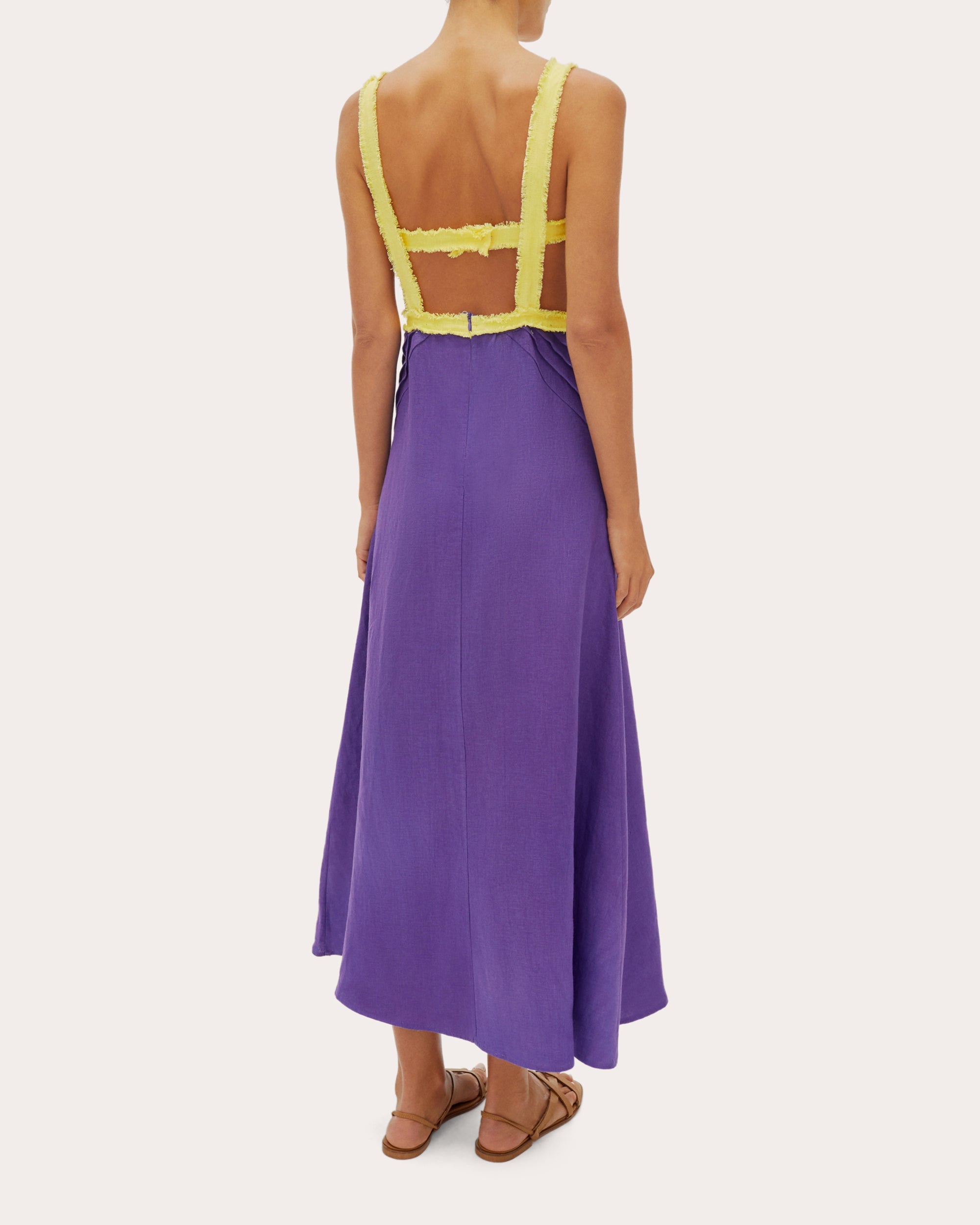 Sicily Pintucked Linen Midi Dress