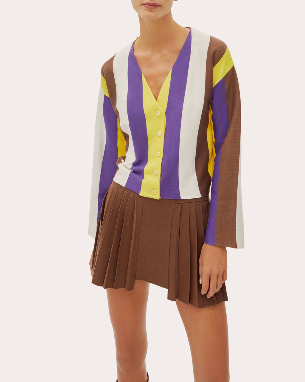Athena Pleated Jersey-Knit Mini Skirt